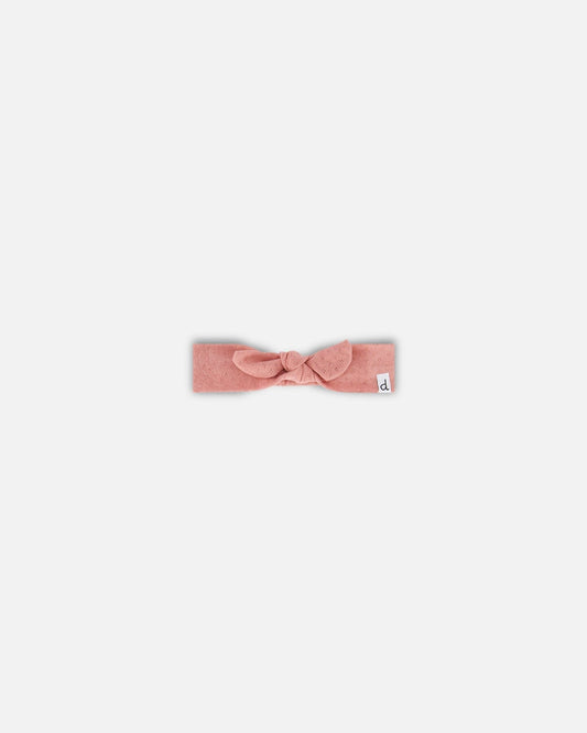 Organic Cotton Pointelle Knit Headband Old Rose-0