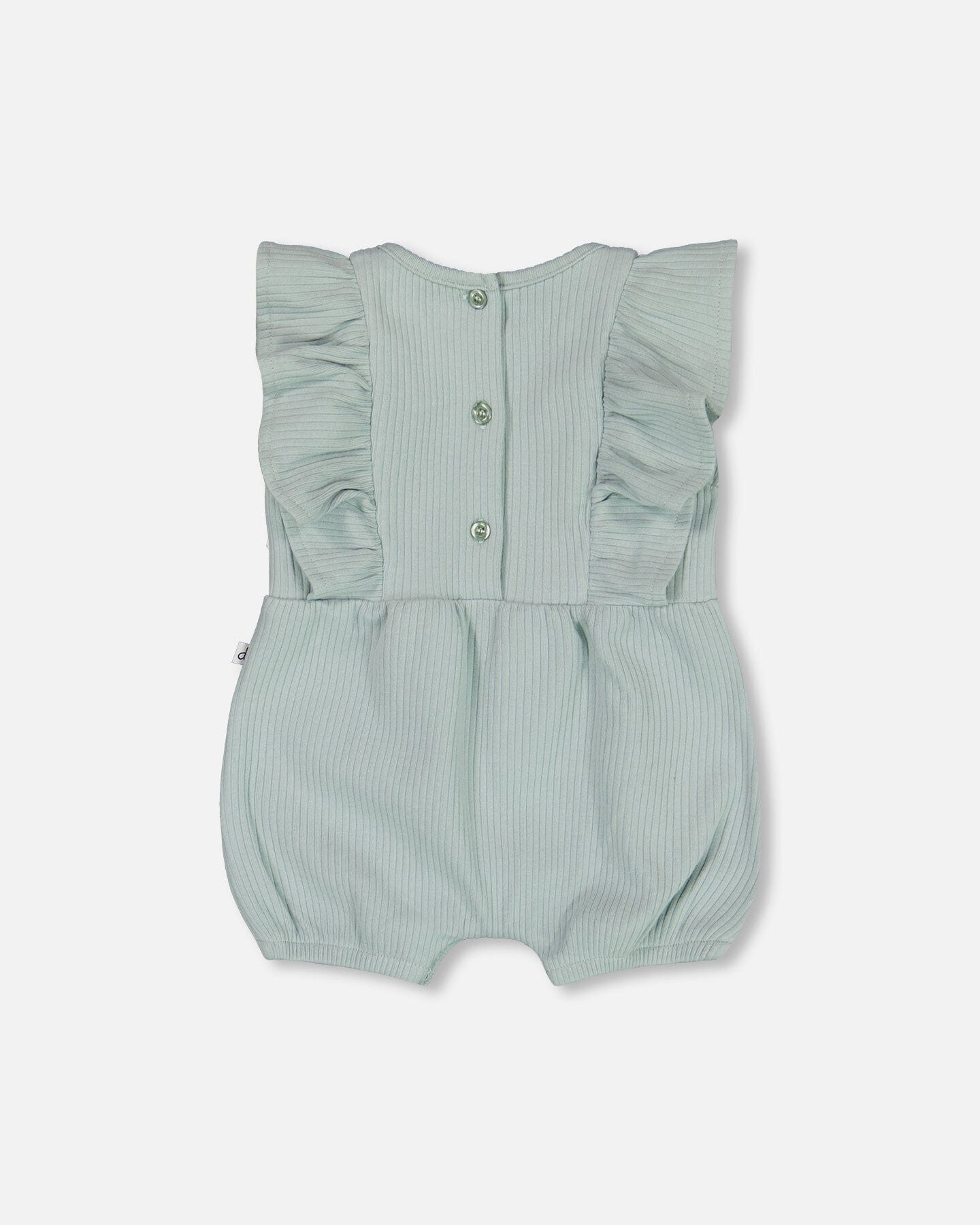 Organic Cotton Ribbed Romper Sage Green-1