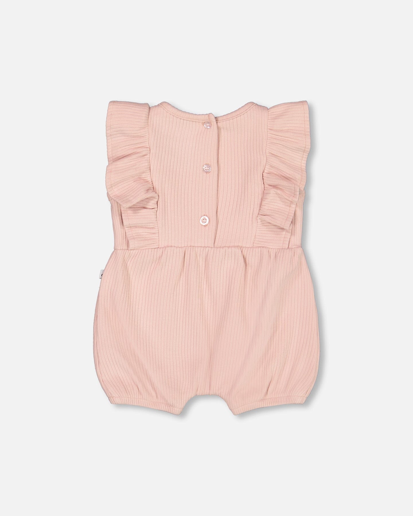 Organic Cotton Ribbed Romper Mellow Rose-1