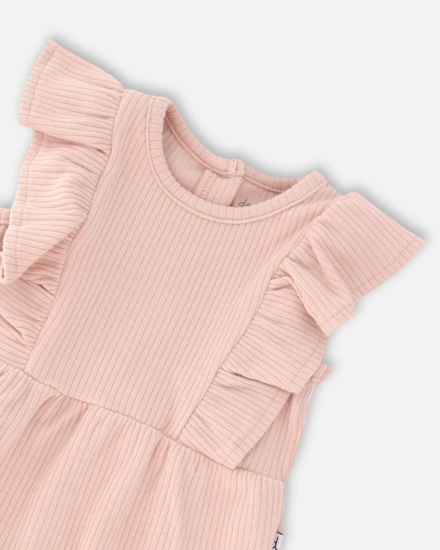 Organic Cotton Ribbed Romper Mellow Rose-2