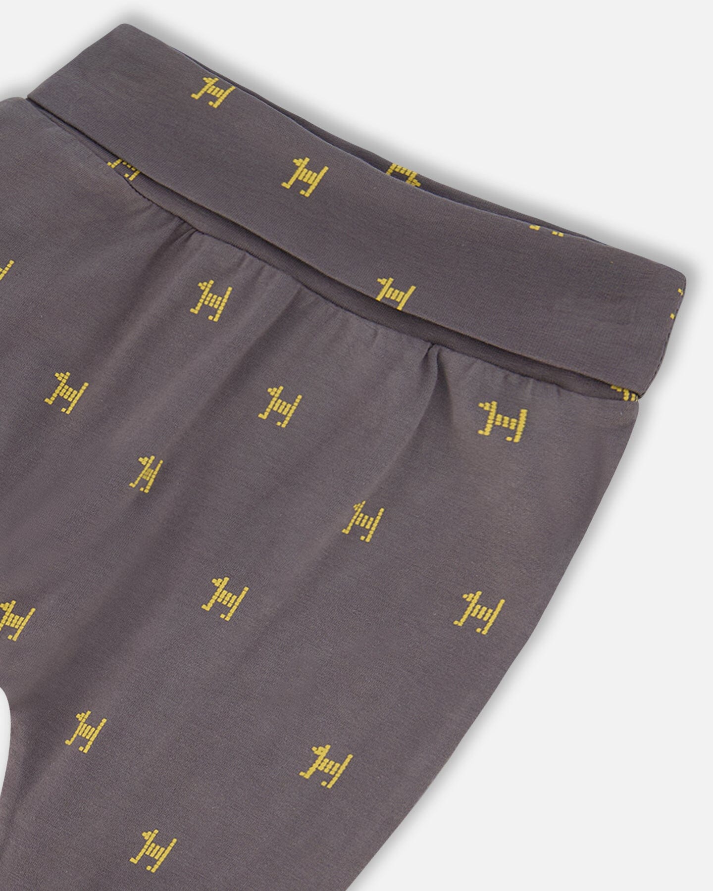 Organic Cotton Top And Evolutive Pant Set Dark Grey With Printed Pixel Dog-3