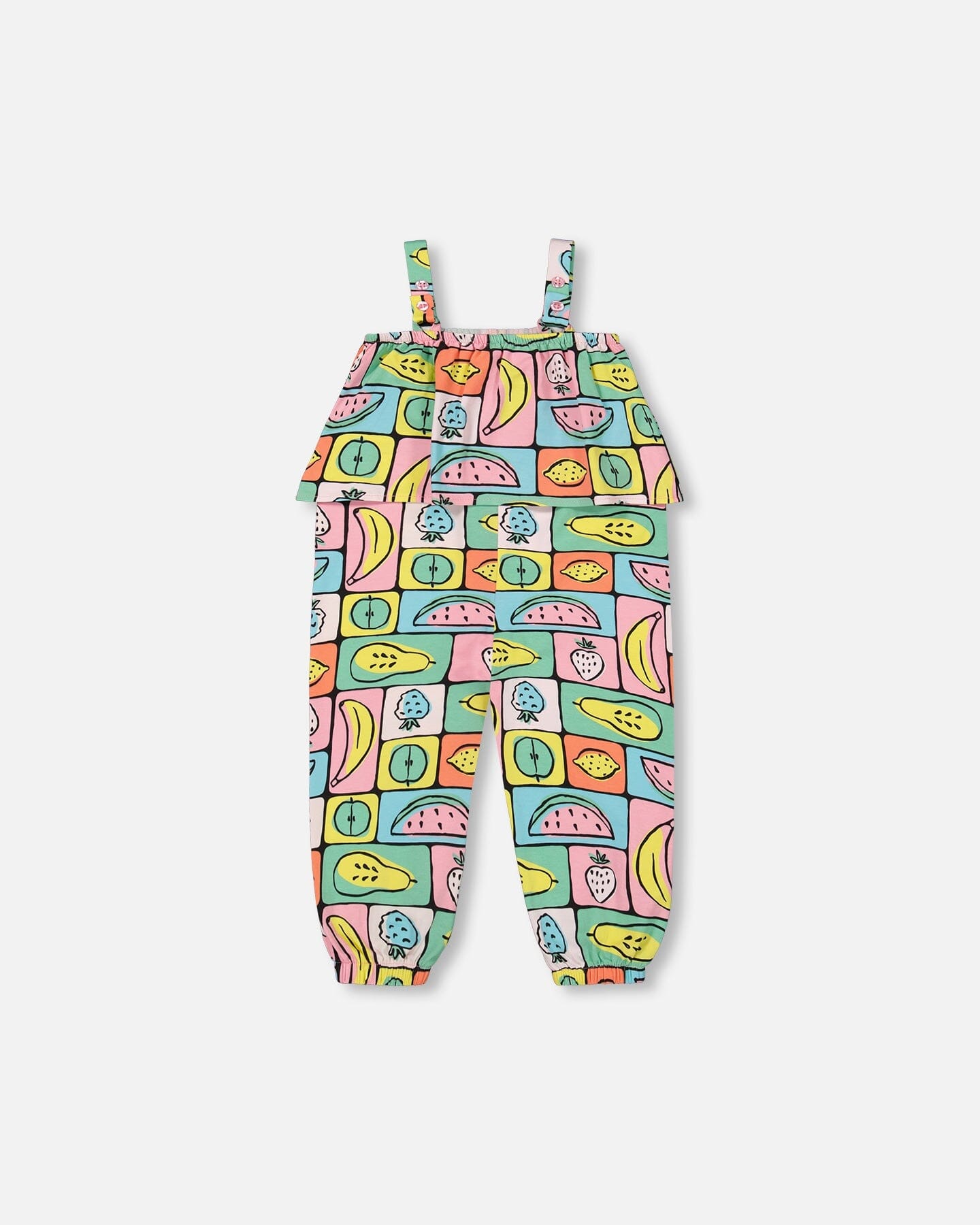 Organic Cotton Jersey Jumpsuit Printed Fruits Square-2