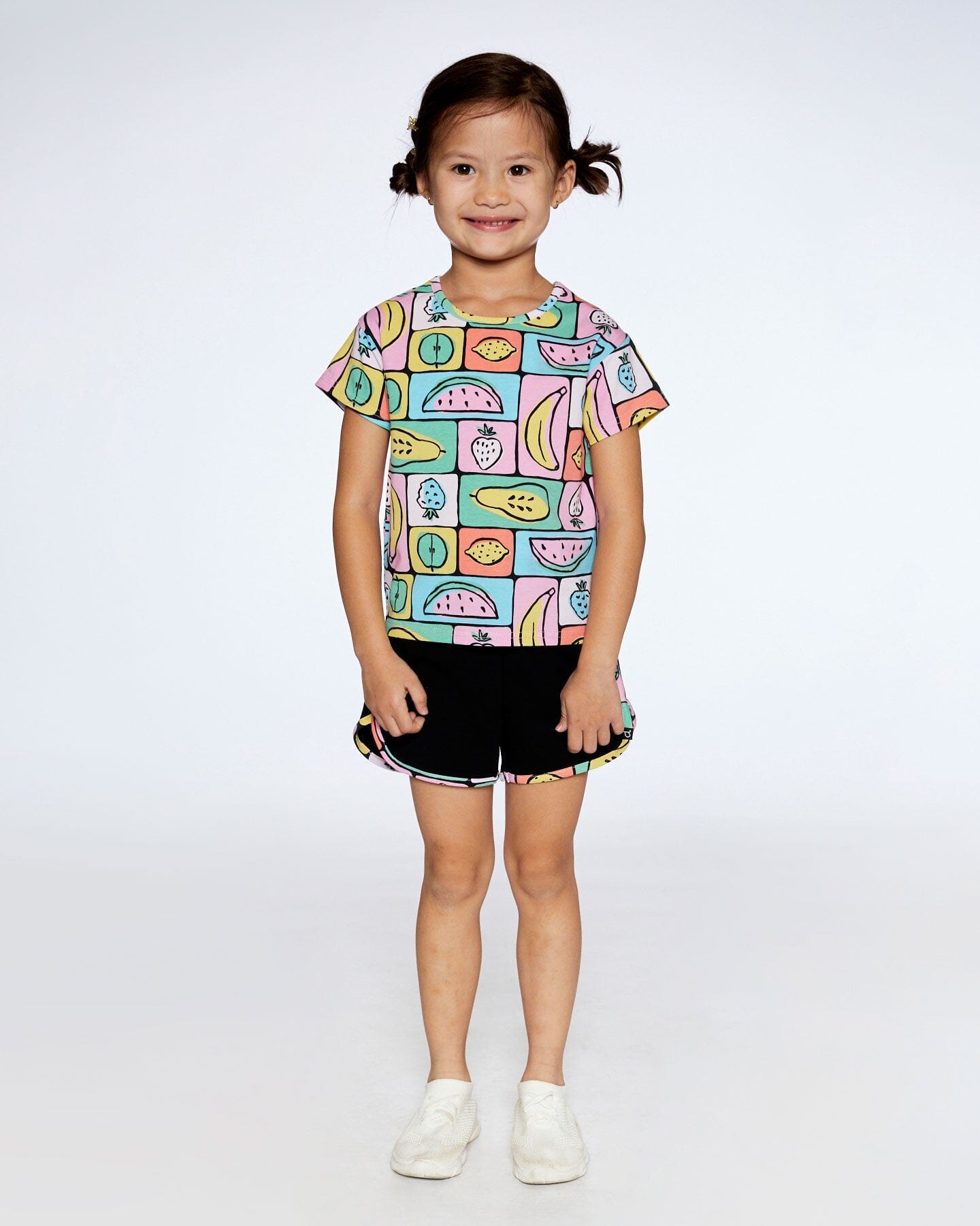 Organic Cotton Jersey Top Printed Fruits Square-1