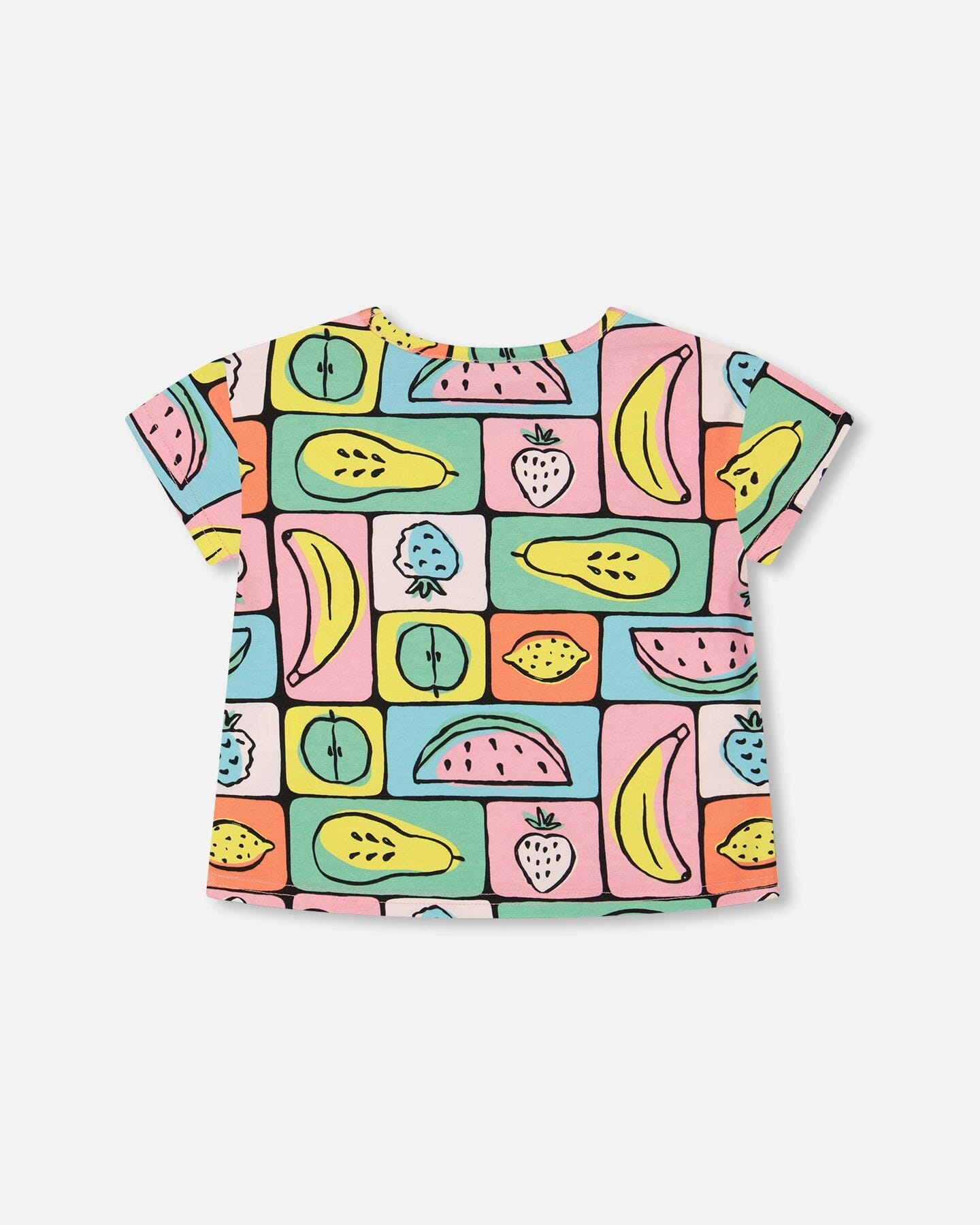 Organic Cotton Jersey Top Printed Fruits Square-2