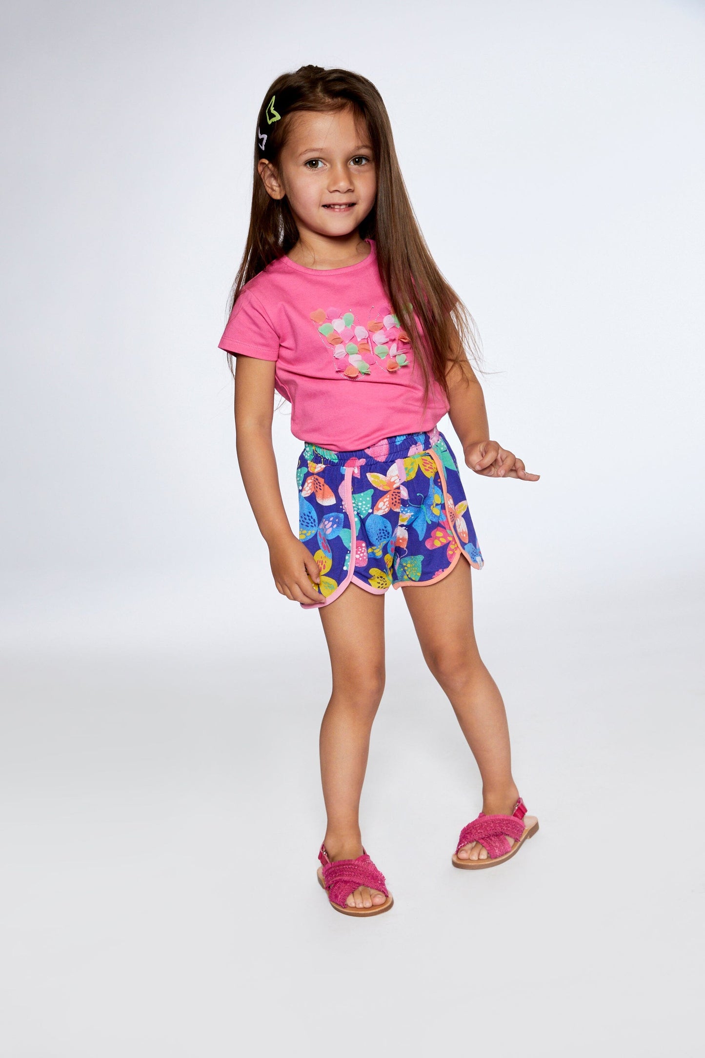 Organic Cotton Top With Print And Applique Candy Pink-2