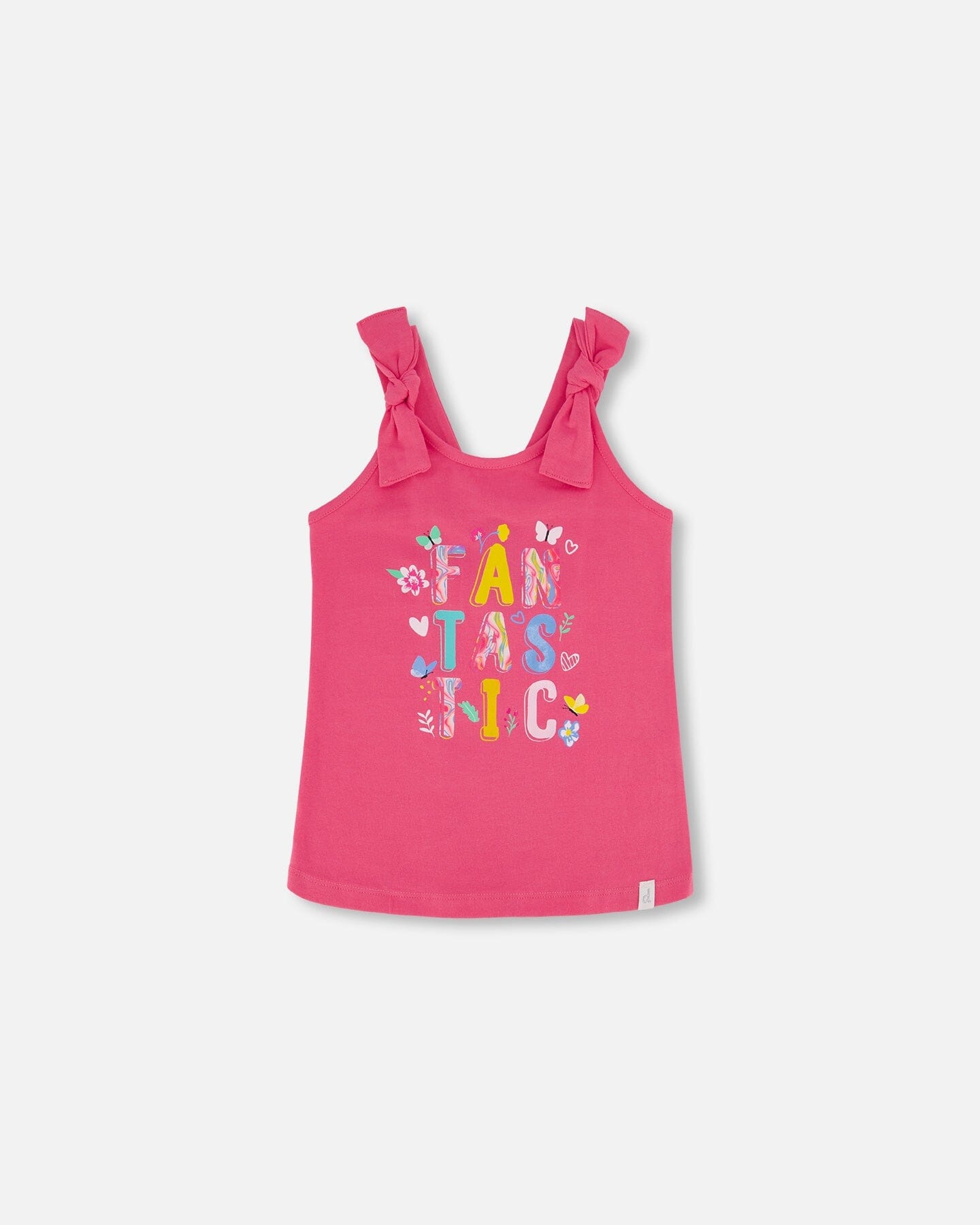 Organic Cotton Tank Top With Print Candy Pink-0