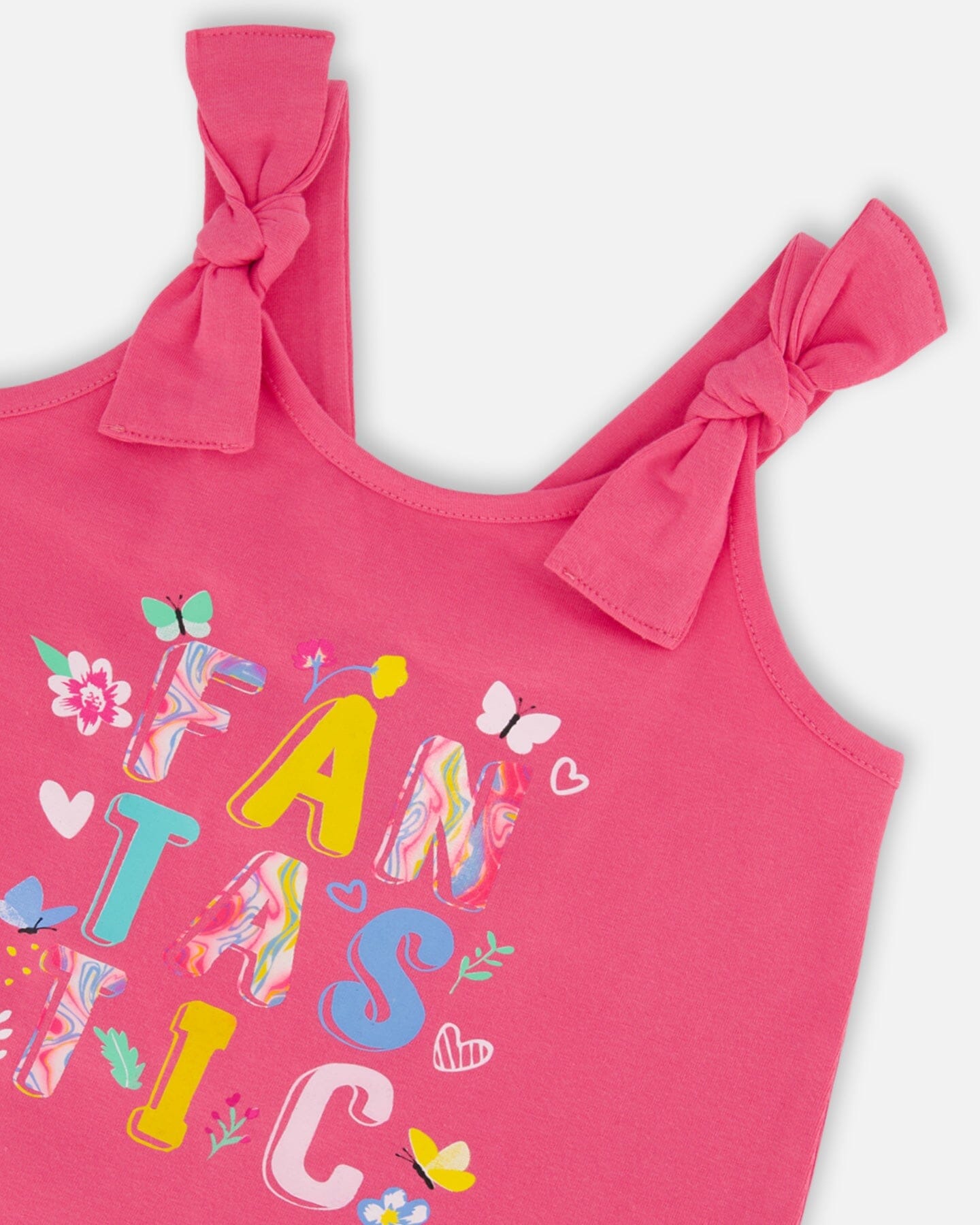 Organic Cotton Tank Top With Print Candy Pink-3