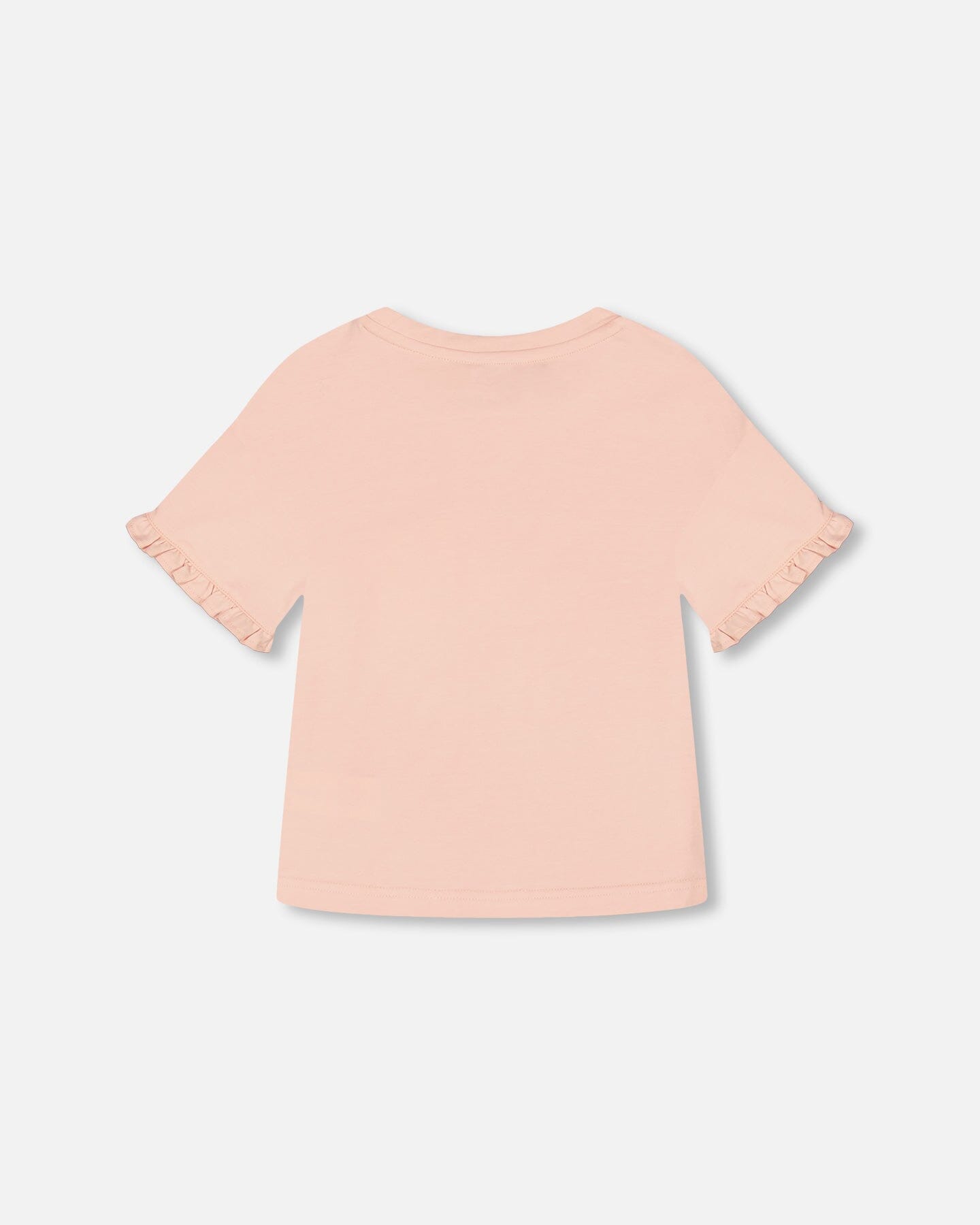 Organic Cotton Top With Print And Frills Blush Pink-2