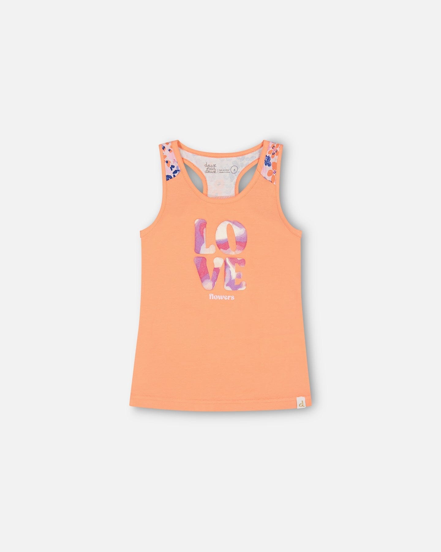 Organic Cotton Tank Top With Print Salmon Orange-0