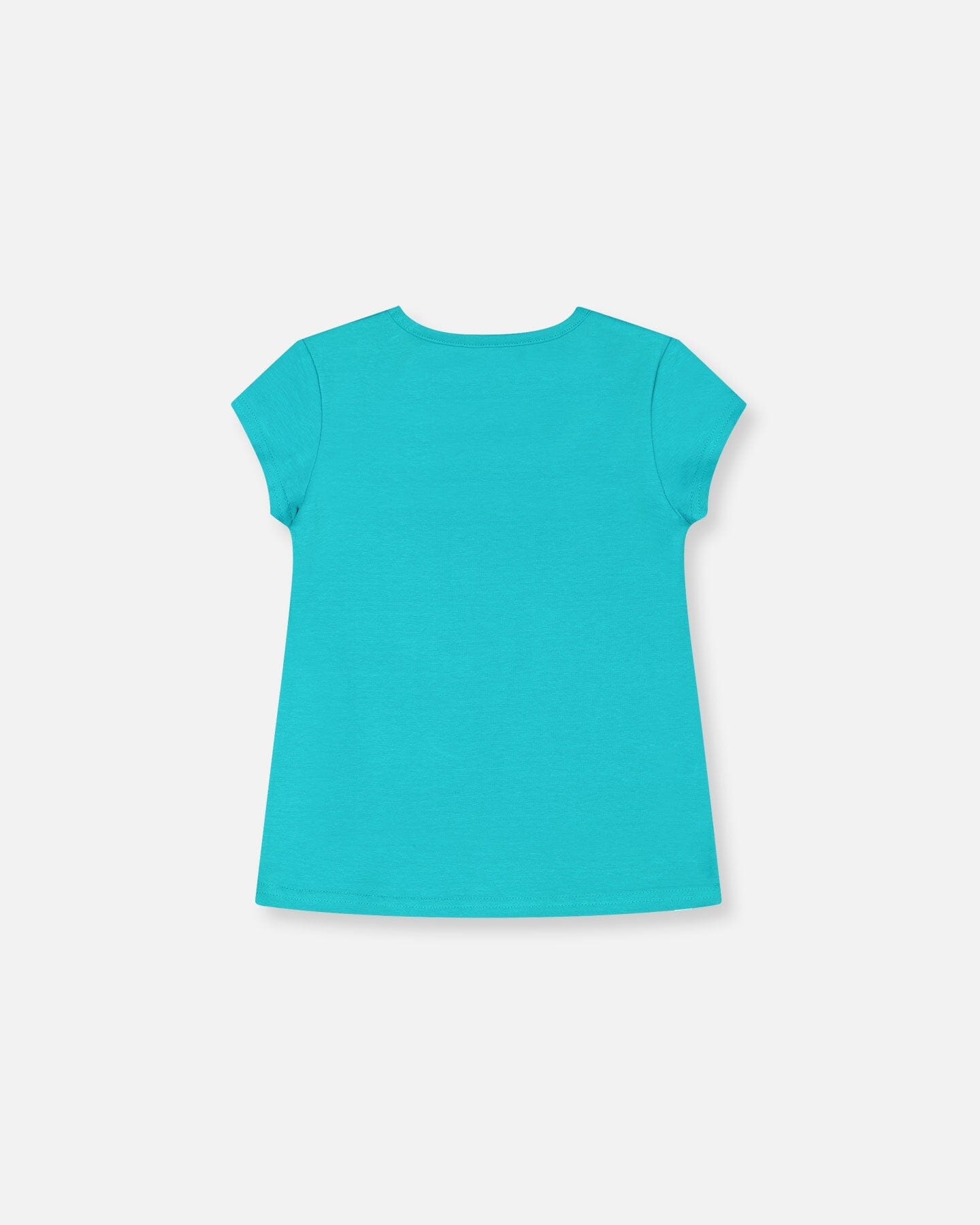 Organic Cotton Tee With Print Turquoise-2