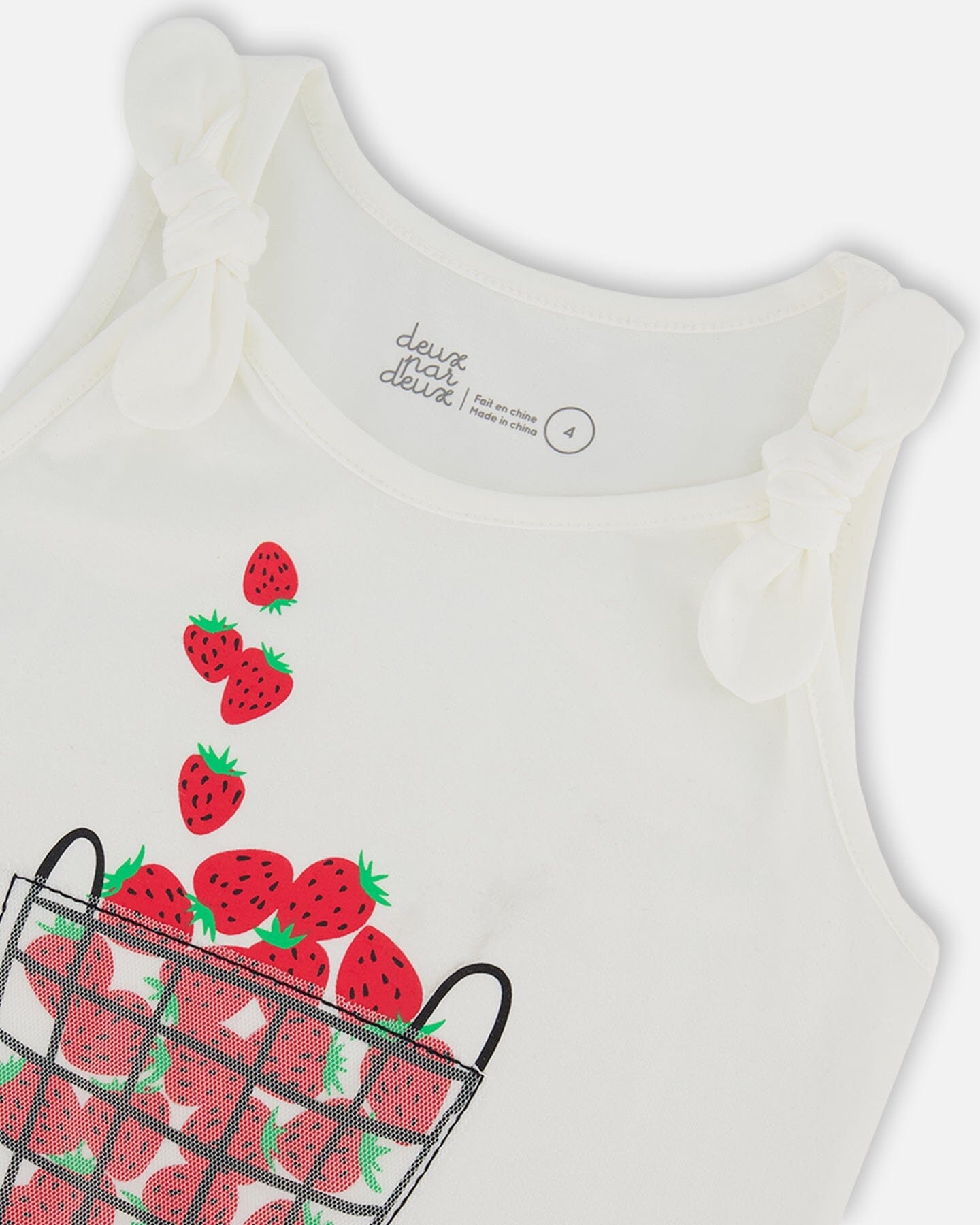 Organic Cotton Tank Top With Knot Off White-4