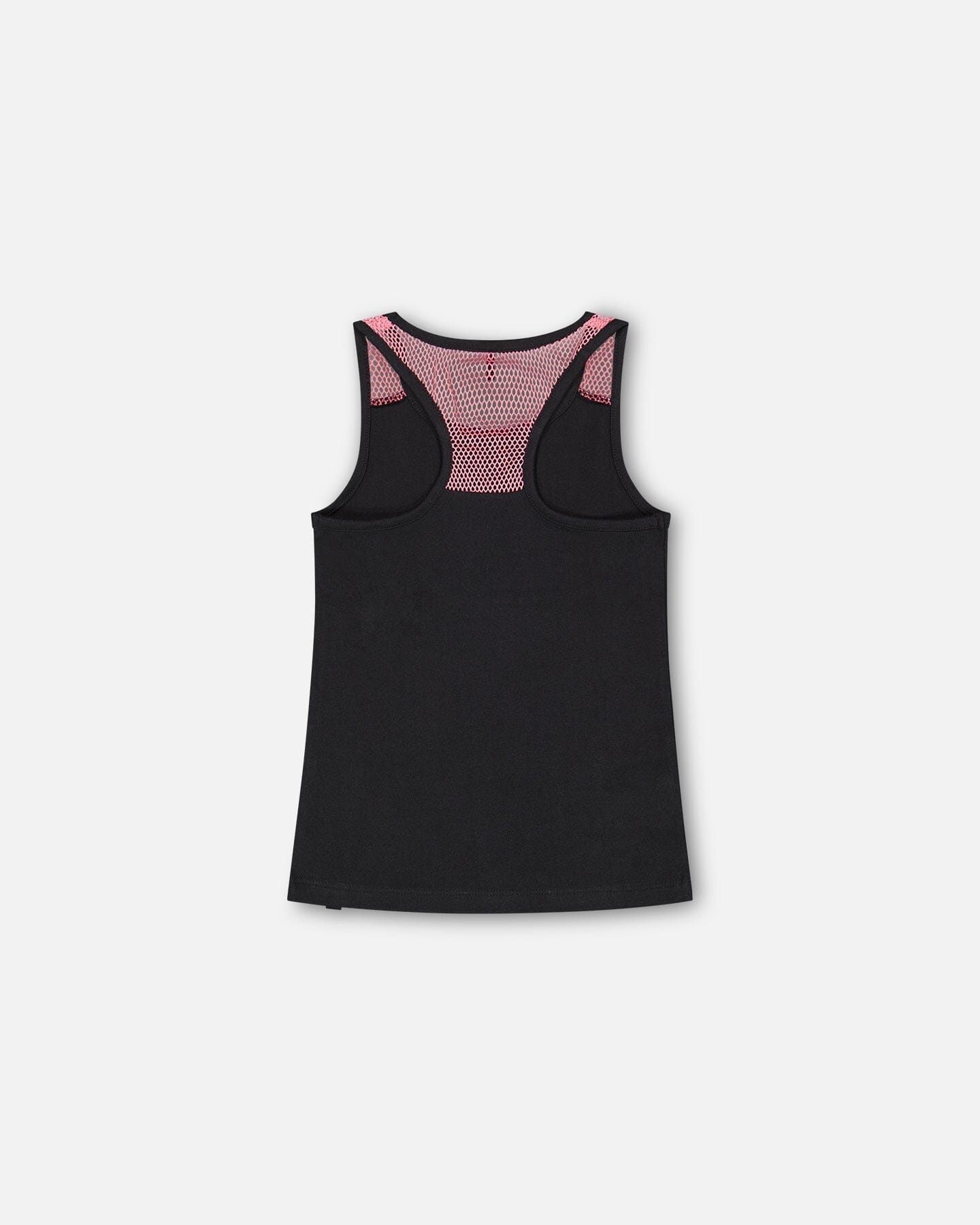 Organic Cotton Tank Top With Mesh Back Black-2