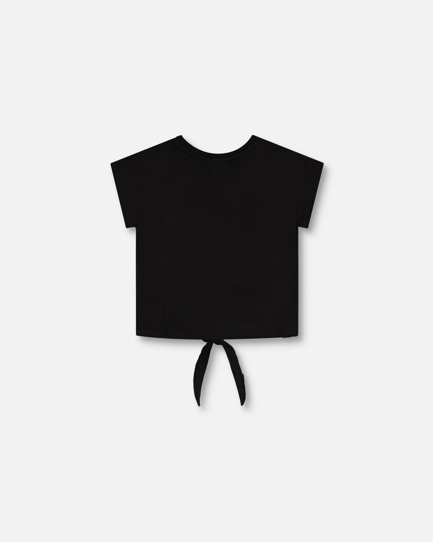 Organic Cotton T-Shirt With Knot Black-2