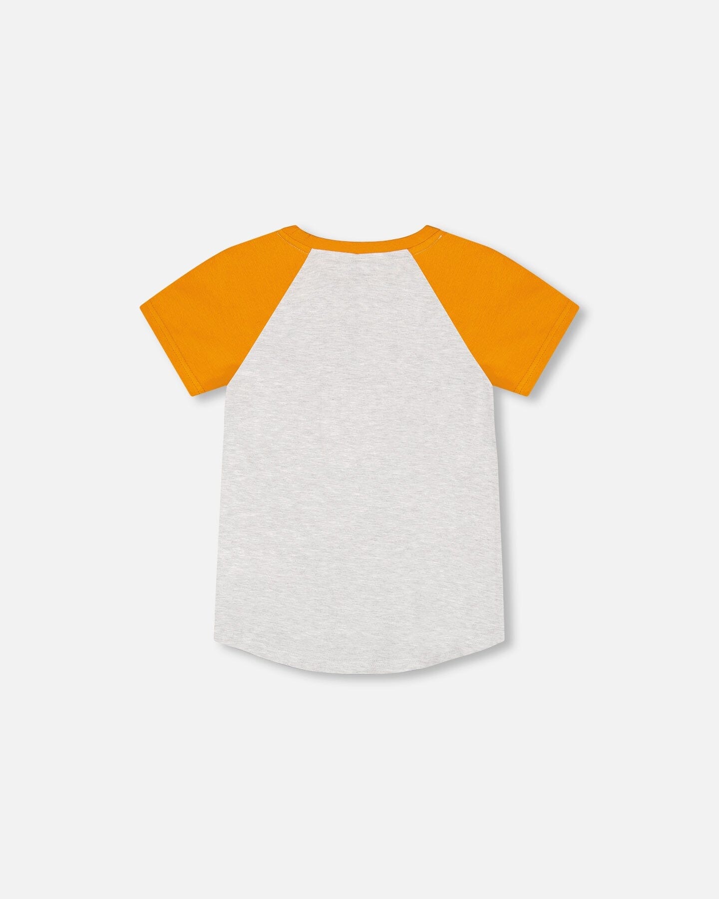 Organic Cotton Raglan T-Shirt Light Gray Mix And Orange-2
