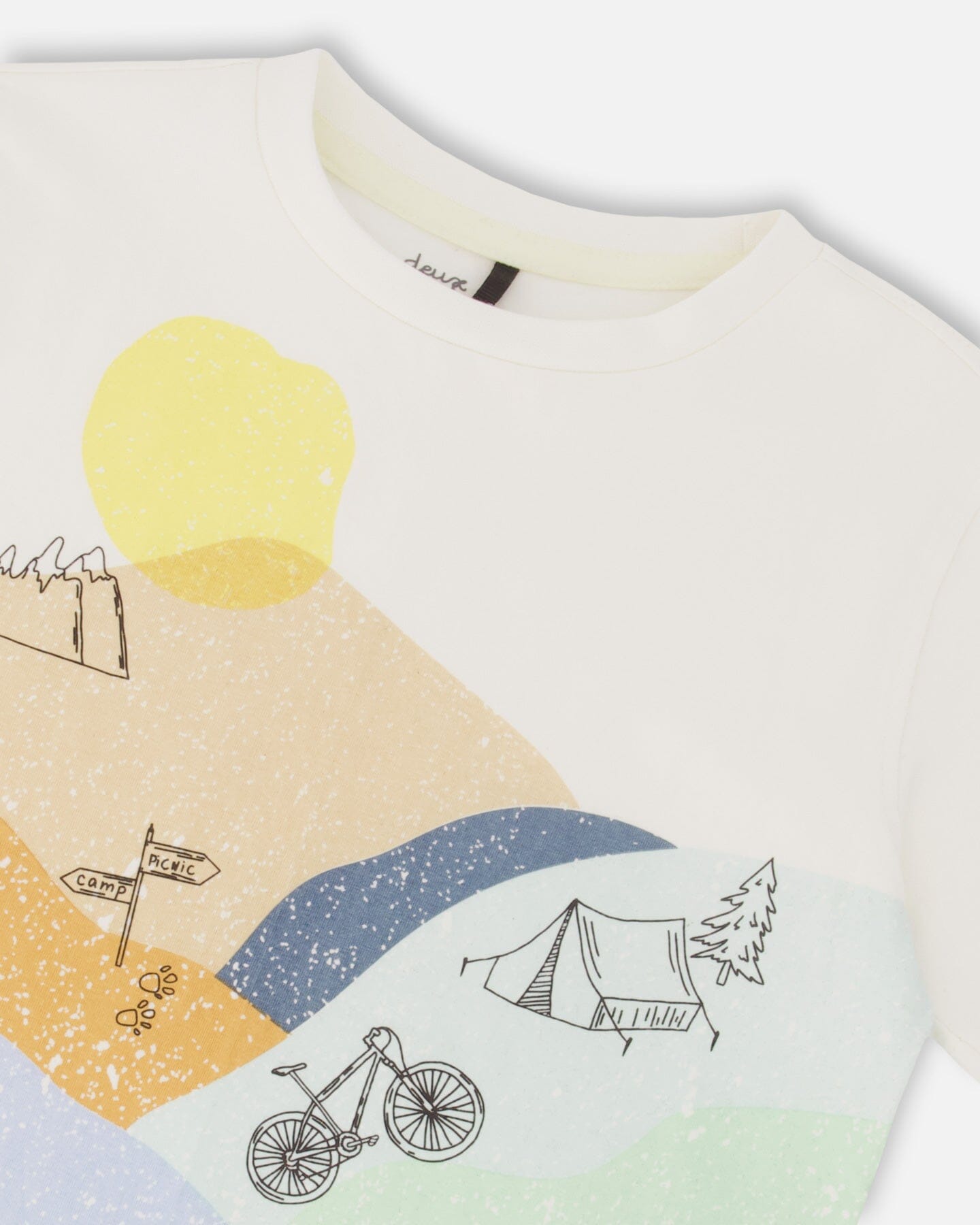 Organic Cotton T-Shirt With Large Landscape Print-4