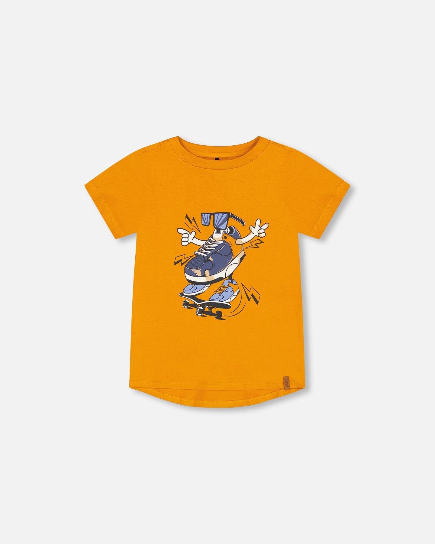 Organic Cotton T-Shirt With Sneaker Print Orange-0
