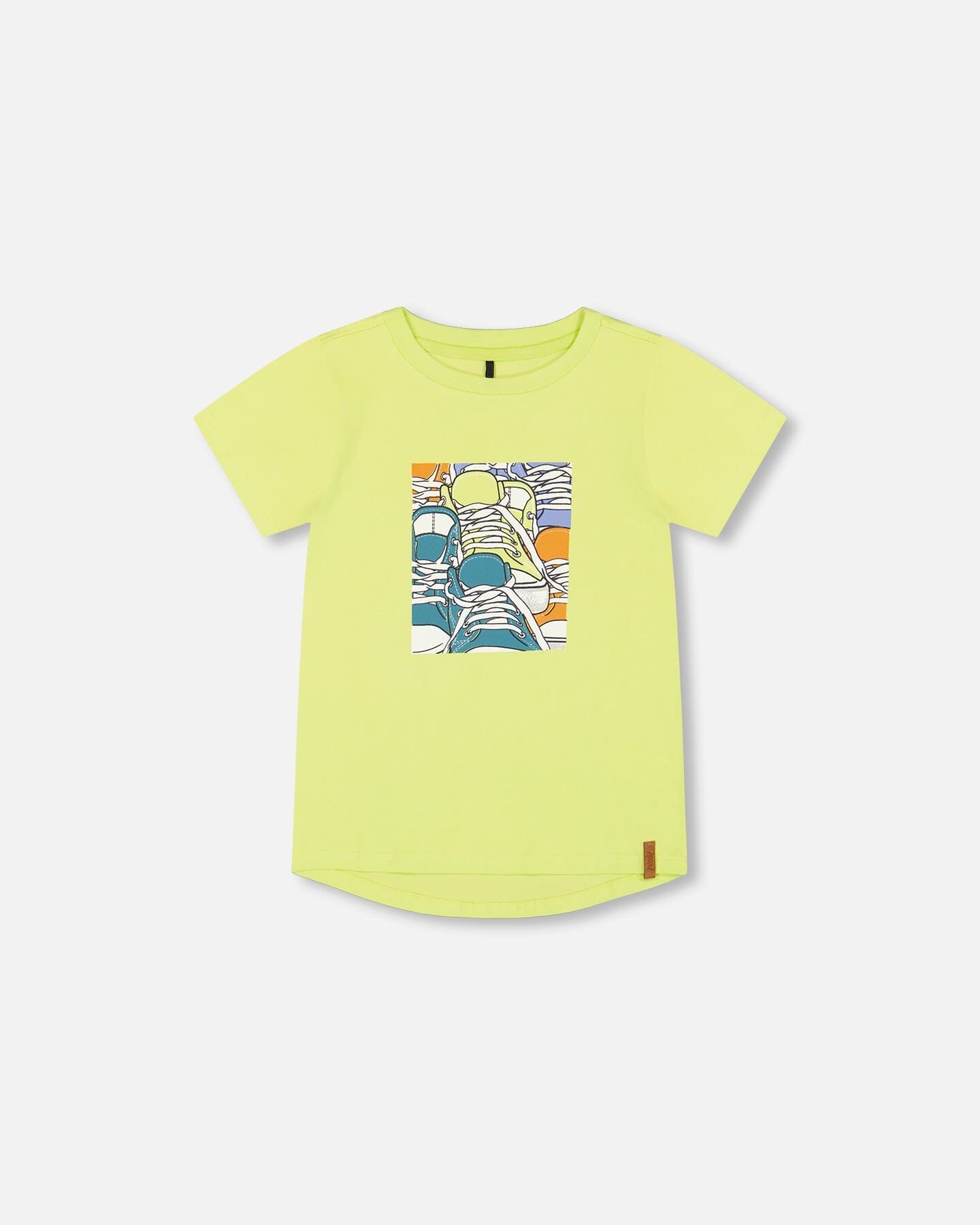 Organic Cotton T-Shirt With Sneaker Print Lime-0