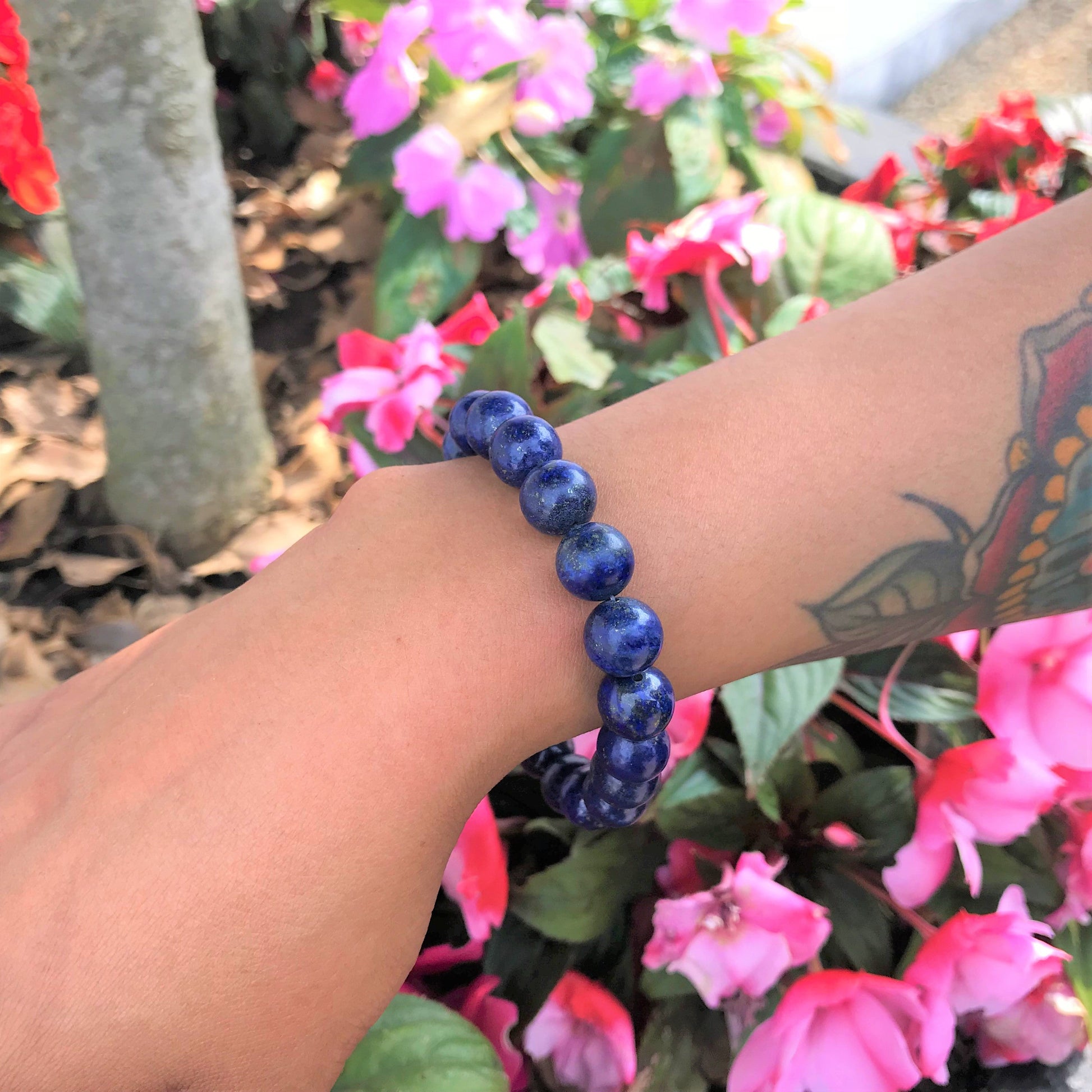 Lapis Lazuli Bracelet, Lapis Lazuli Stretch Bracelet | by nlanlaVictory-9
