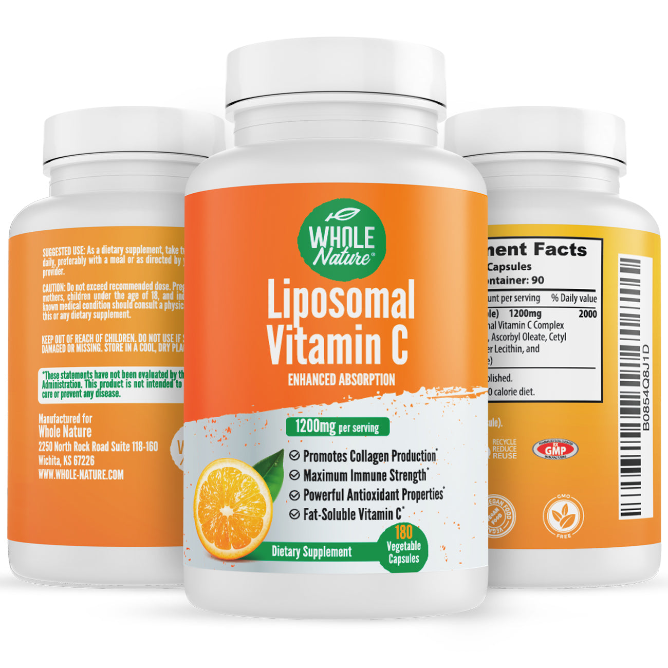 Whole Nature Liposomal Vitamin C  1200 mg-1