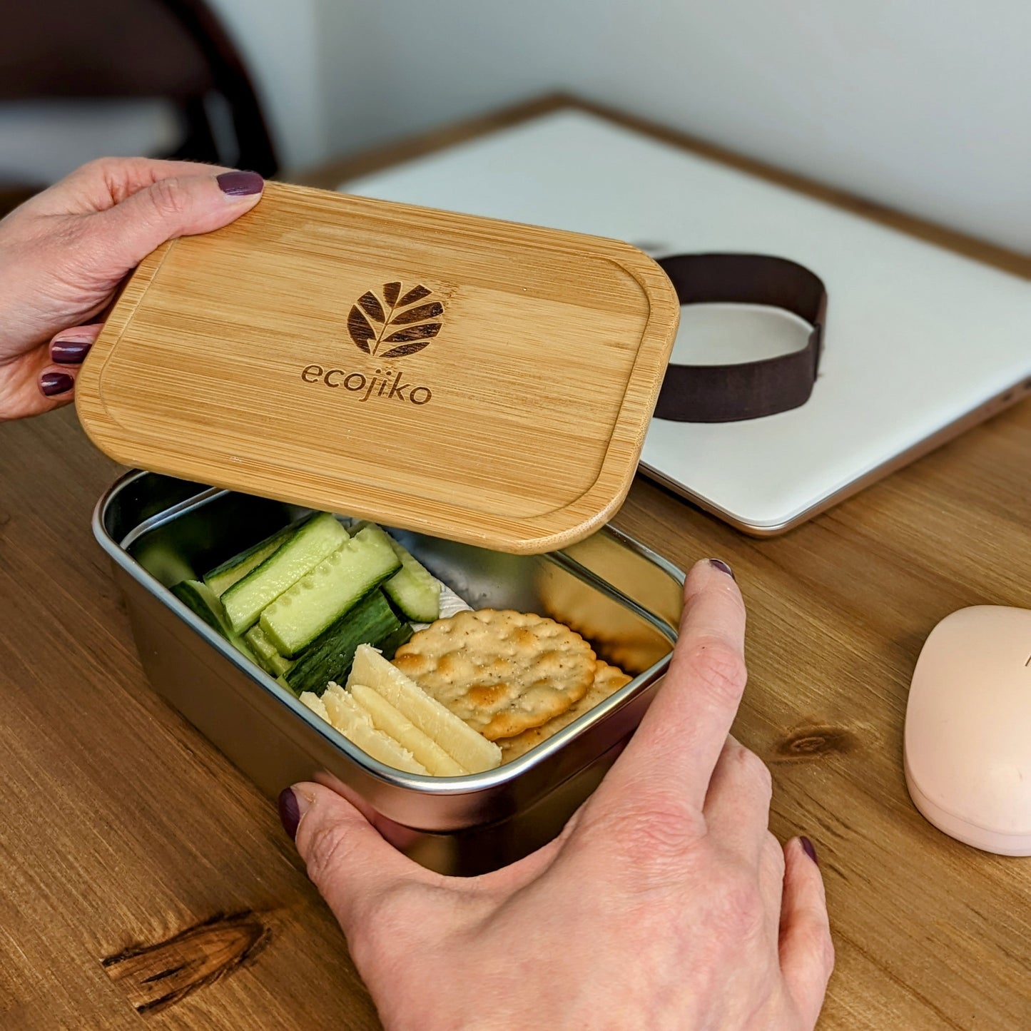 Natural Bamboo & Stainless Steel Lunch Box-9