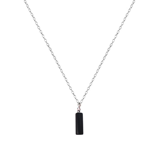Black Onyx Necklace, Black Onyx Pendant, Sterling Silver Necklace, Gemstone Pendant Necklace | by nlanlaVictory-0
