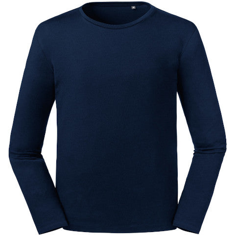Russell Men's Pure Organic Long Sleeve T-Shirt - Navy-0