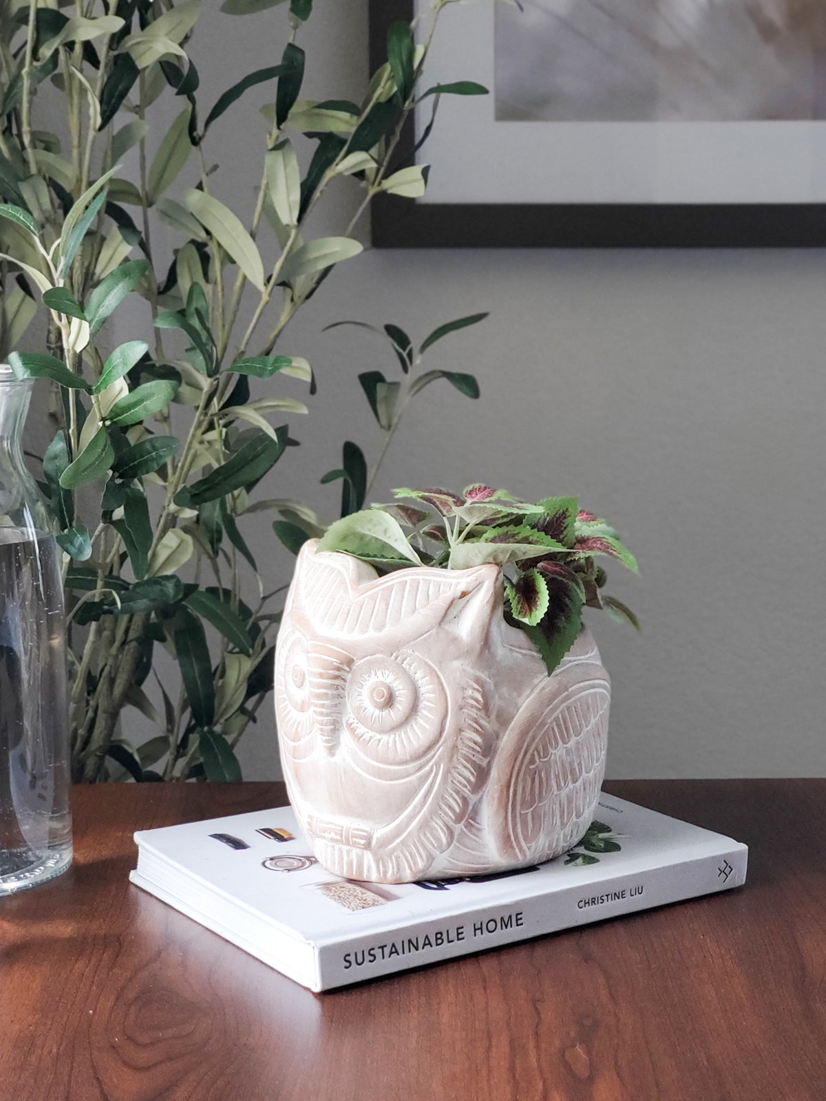 Terracotta Pot - Horned Owl-1