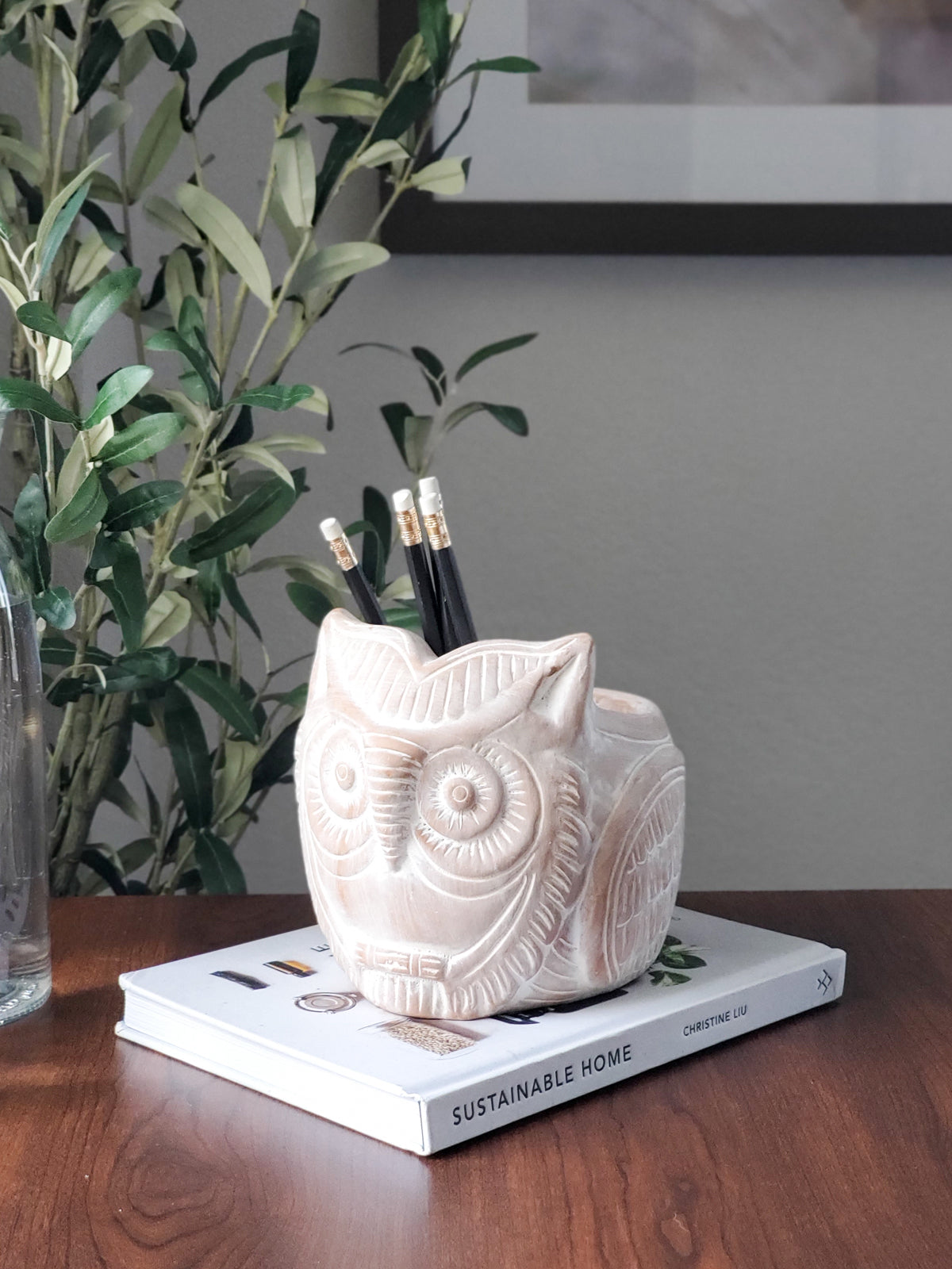 Terracotta Pot - Horned Owl-2