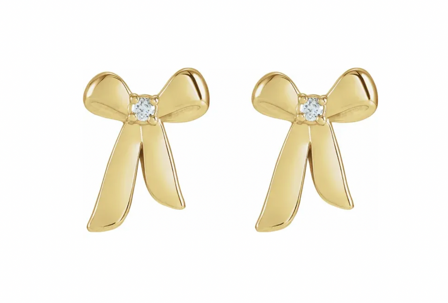 Diamond Bow Stud Earrings-2