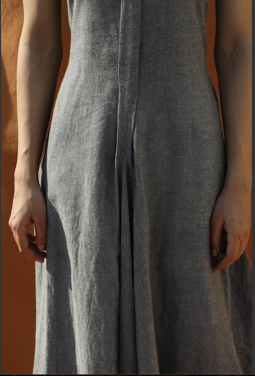 Breezy Boho - Grey Organic Cotton Cowl Dress-4