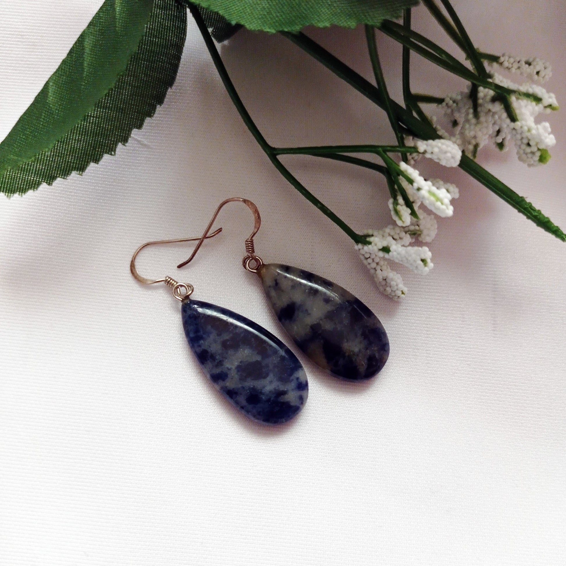Sodalite Drop Earrings, Sterling Silver Earrings, Sodalite Gemstone | by nlanlaVictory-4