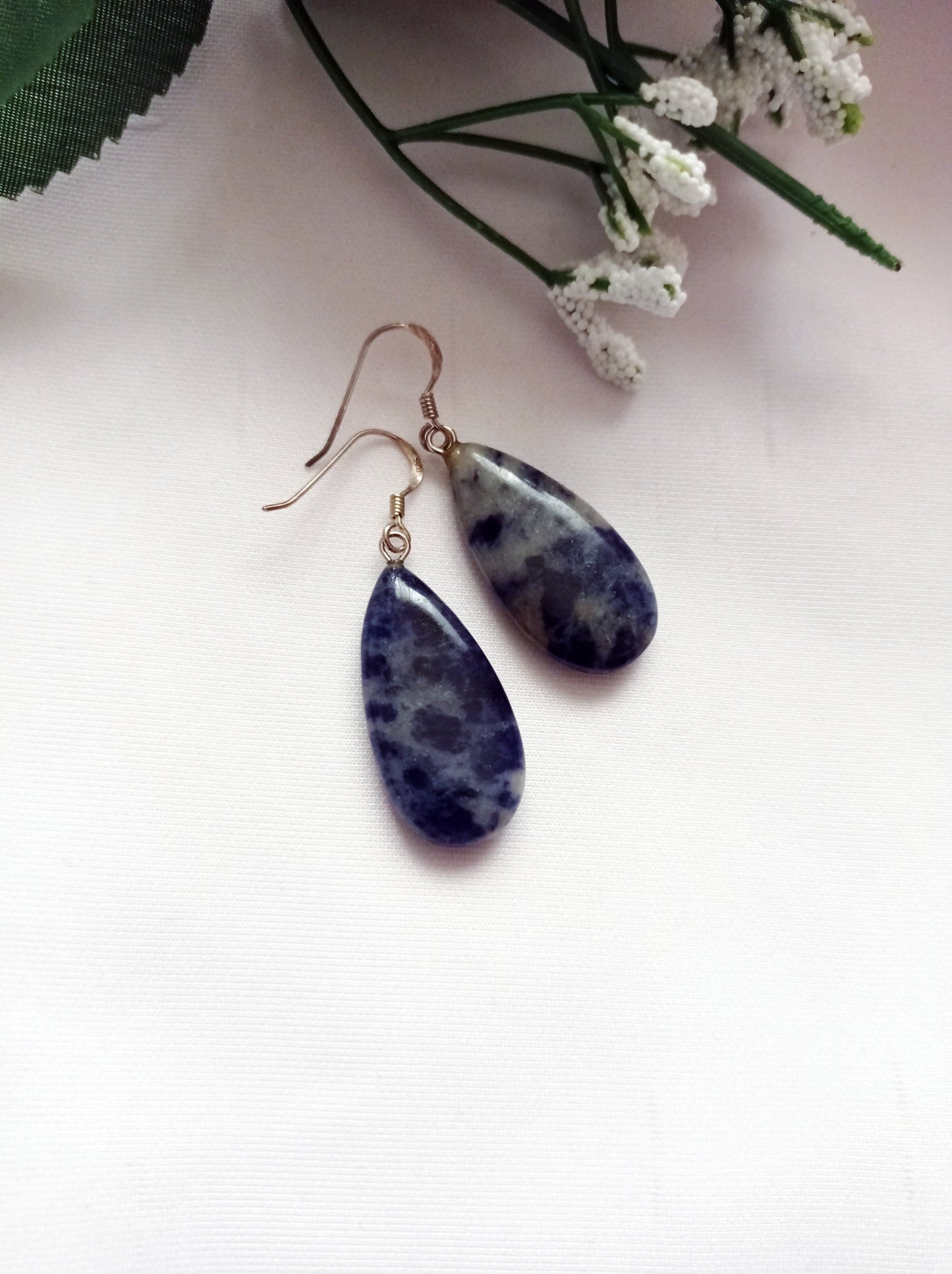 Sodalite Drop Earrings, Sterling Silver Earrings, Sodalite Gemstone | by nlanlaVictory-2