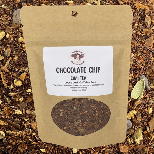 Witchy Pooh's Chocolate Chip Chai Loose Leaf Rooibos Herbal Tea with Real Chocolate Chips!-0