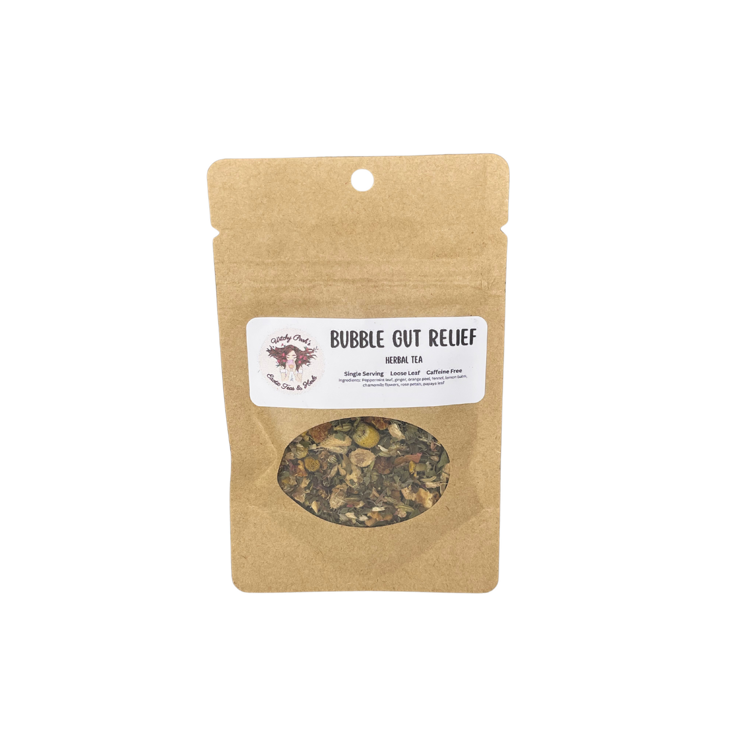 Witchy Pooh's Bubble Gut Relief Loose Leaf Herbal Functional Tea, Caffeine Free, For Digestive Issues-15