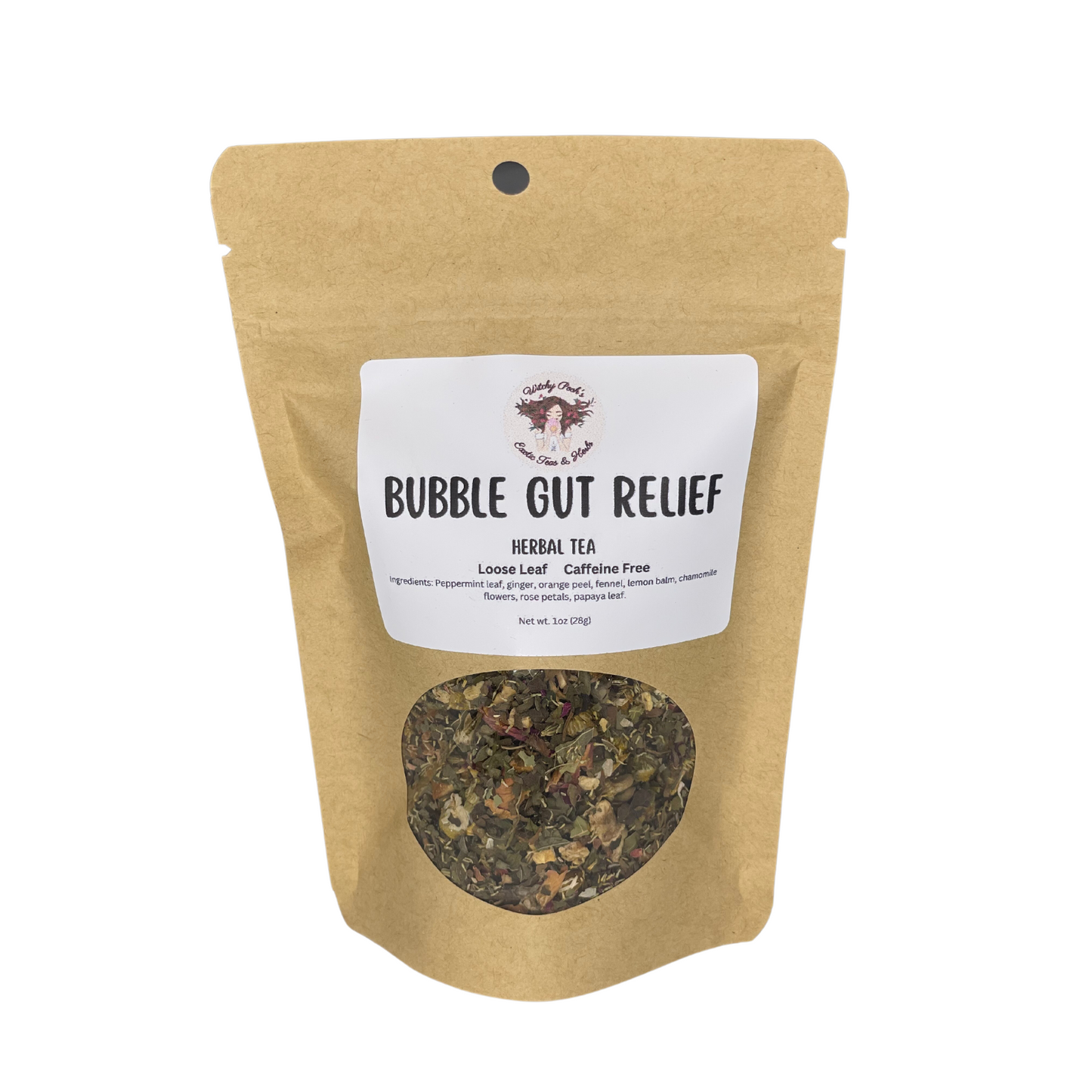 Witchy Pooh's Bubble Gut Relief Loose Leaf Herbal Functional Tea, Caffeine Free, For Digestive Issues-4