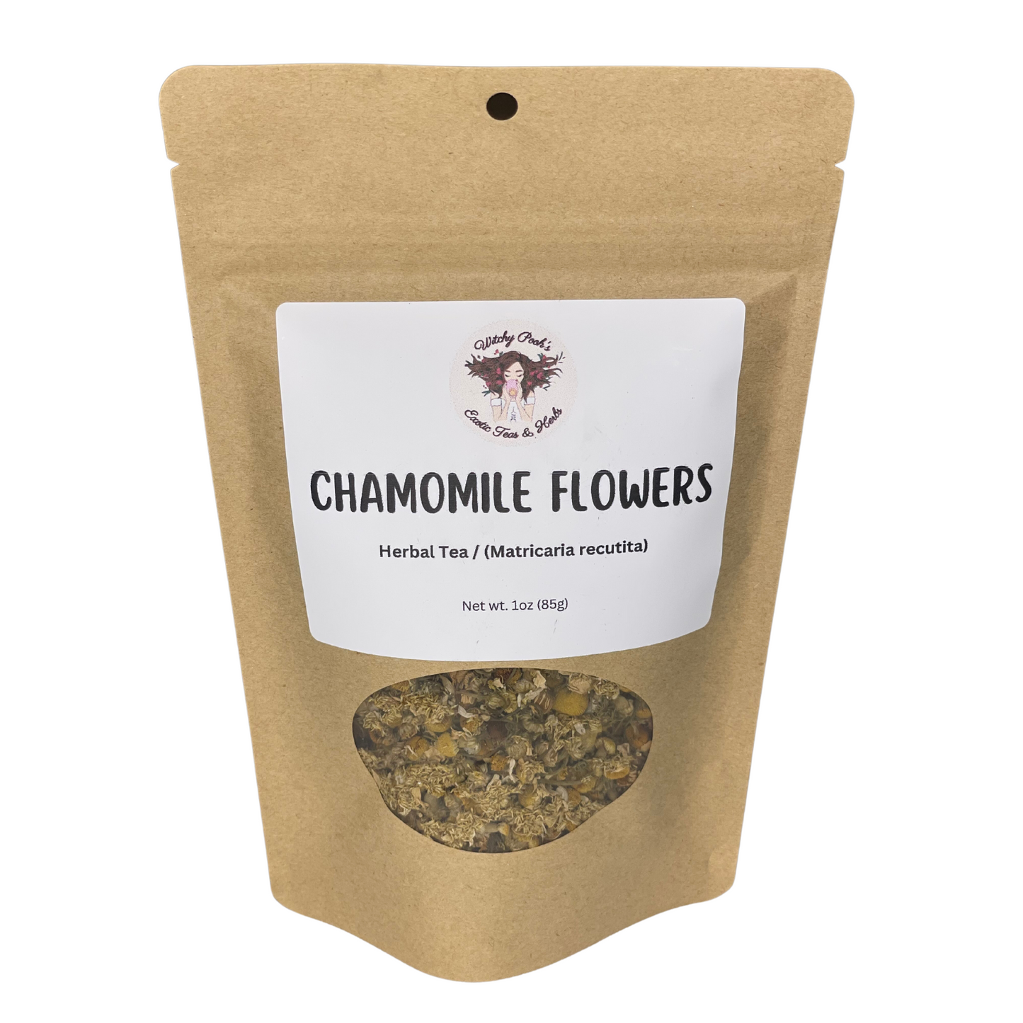 Witchy Pooh's Chamomile Flowers Loose Leaf Herbal Tea, Caffeine Free, For Stress Relief and Sleep Aid-3