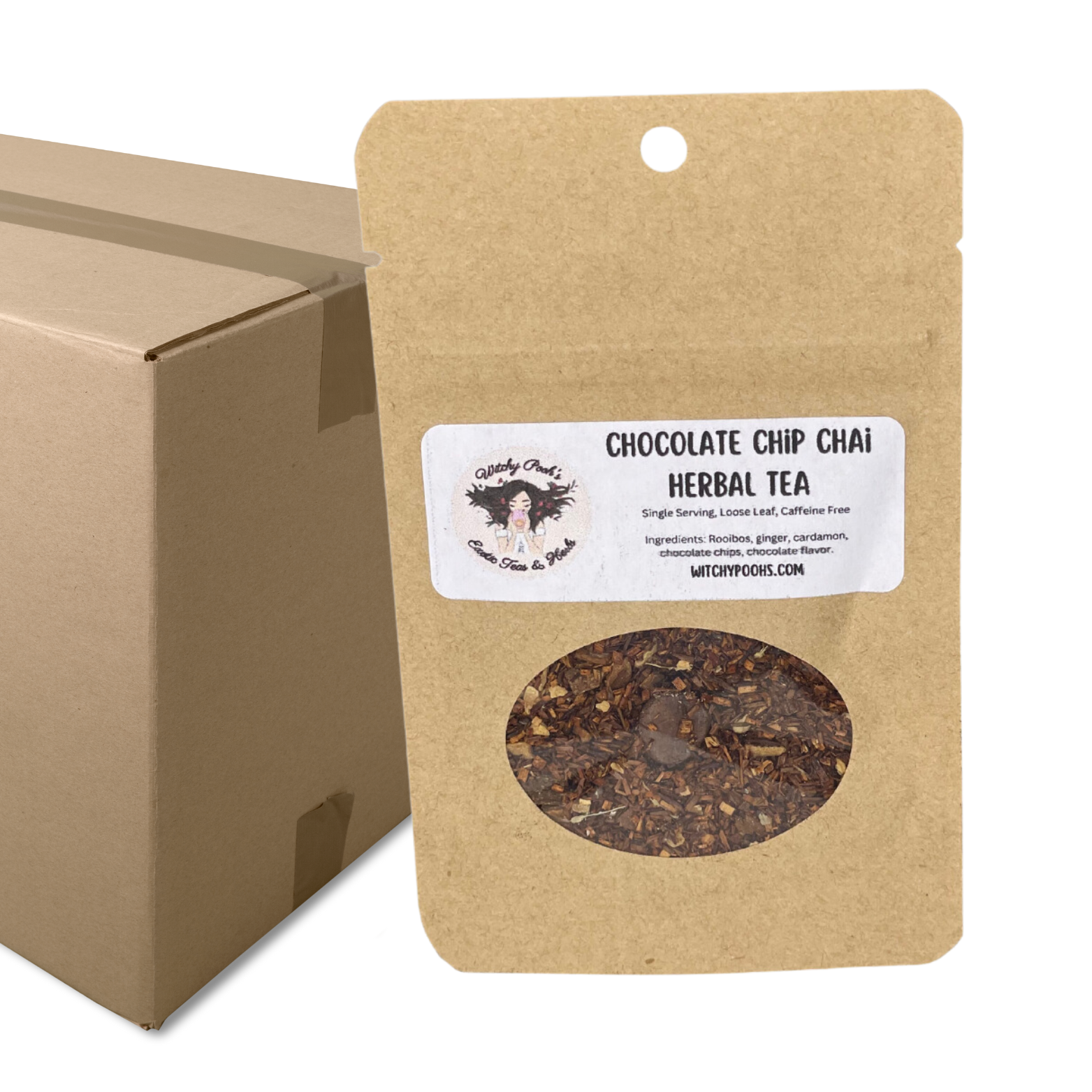 Witchy Pooh's Chocolate Chip Chai Loose Leaf Rooibos Herbal Tea with Real Chocolate Chips!-17
