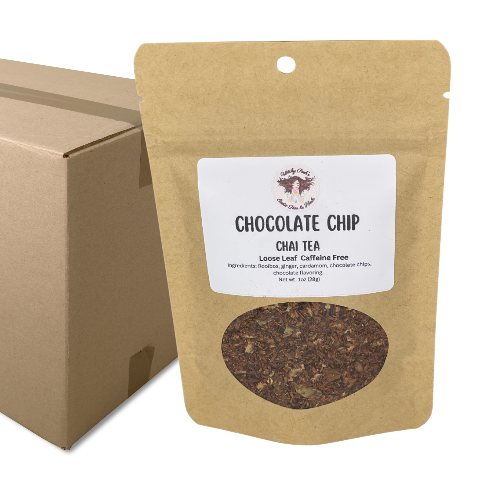 Witchy Pooh's Chocolate Chip Chai Loose Leaf Rooibos Herbal Tea with Real Chocolate Chips!-18