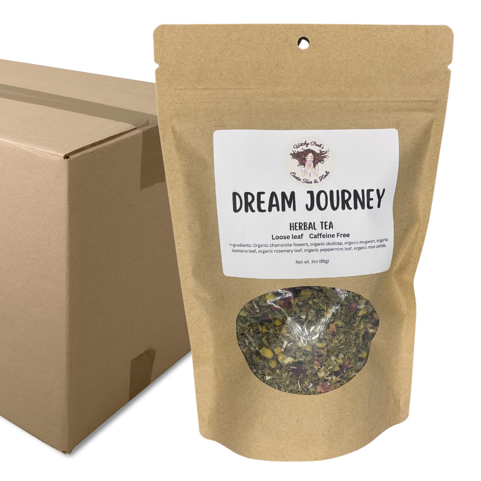 Witchy Pooh's Dream Journey Loose Leaf Organic Functional Tea to Sleep and Enhance Dreaming, Caffeine Free-13