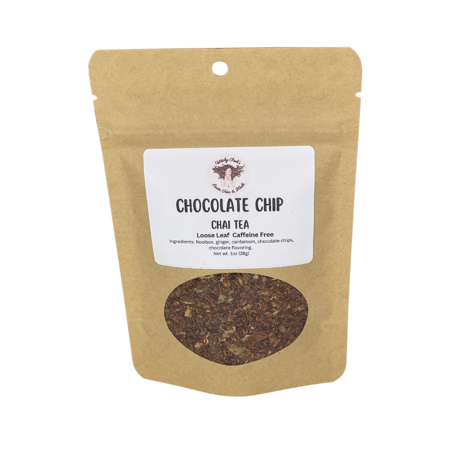 Witchy Pooh's Chocolate Chip Chai Loose Leaf Rooibos Herbal Tea with Real Chocolate Chips!-3