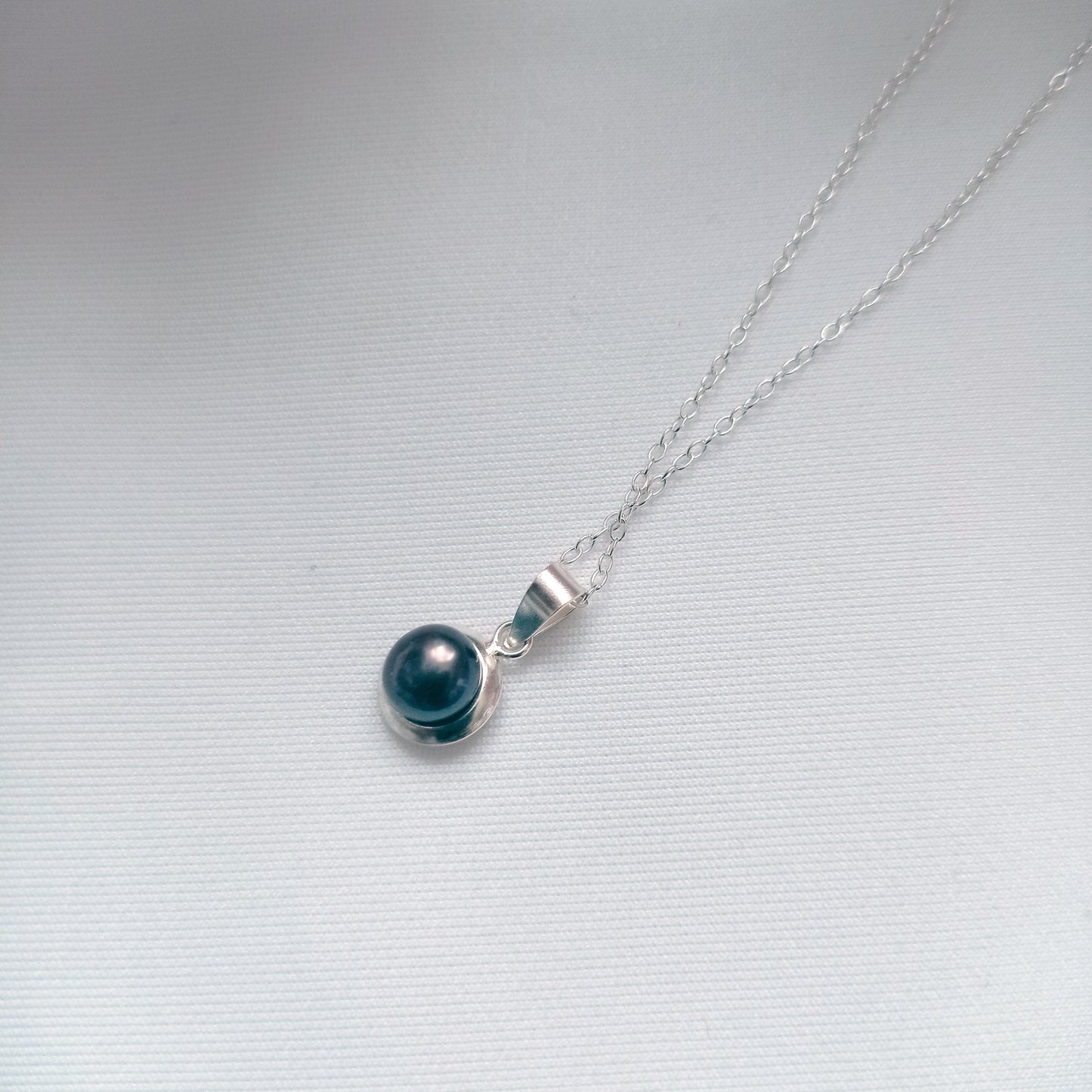 Black Freshwater Pearl Encased In Sterling Silver, .925 Sterling Silver Necklace, Bloom Collection | by nlanlaVictory-1