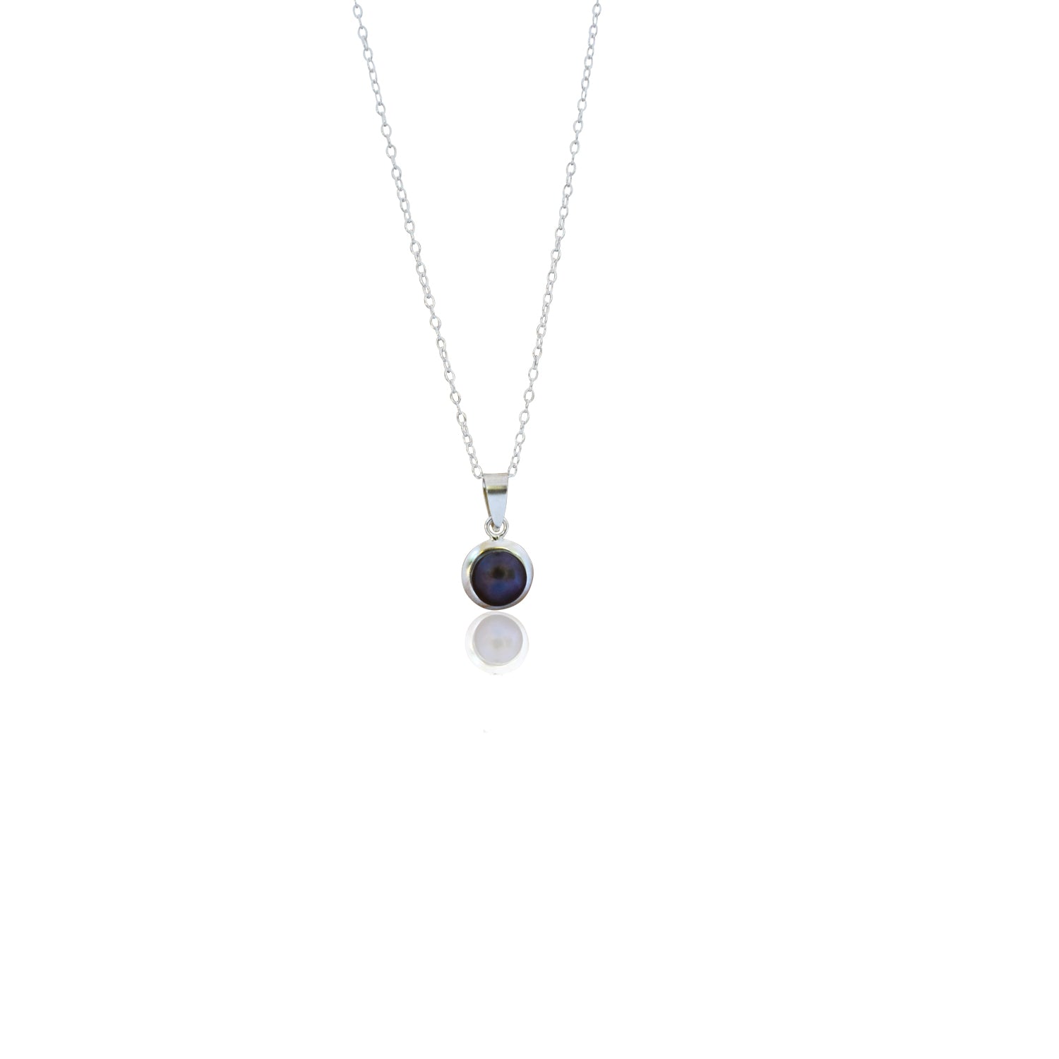 Black Freshwater Pearl Encased In Sterling Silver, .925 Sterling Silver Necklace, Bloom Collection | by nlanlaVictory-0