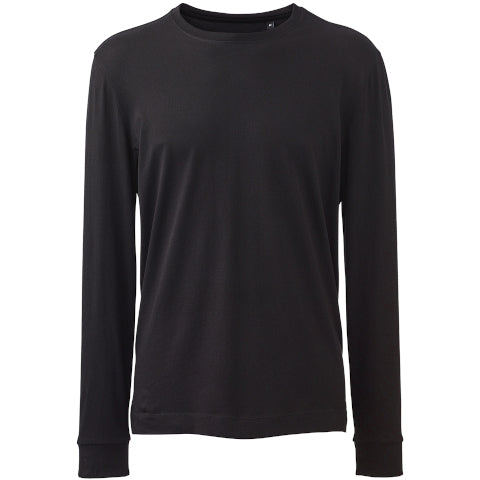 Anthem Men's Long Sleeved Organic/Vegan T-shirt - Black-0