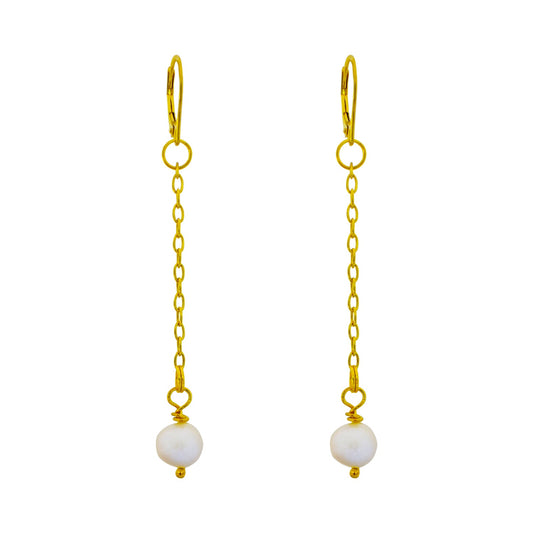 Freshwater Pearl Yellow Gold Vermeil, 9k or 18k Earrings, Bloom Collection | by nlanlaVictory-0