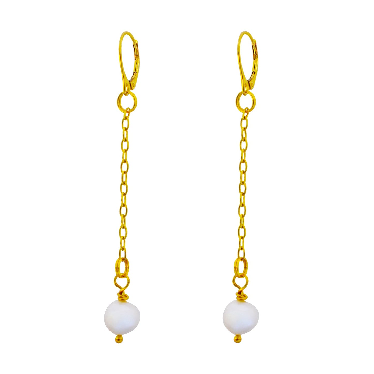Freshwater Pearl Yellow Gold Vermeil, 9k or 18k Earrings, Bloom Collection | by nlanlaVictory-5