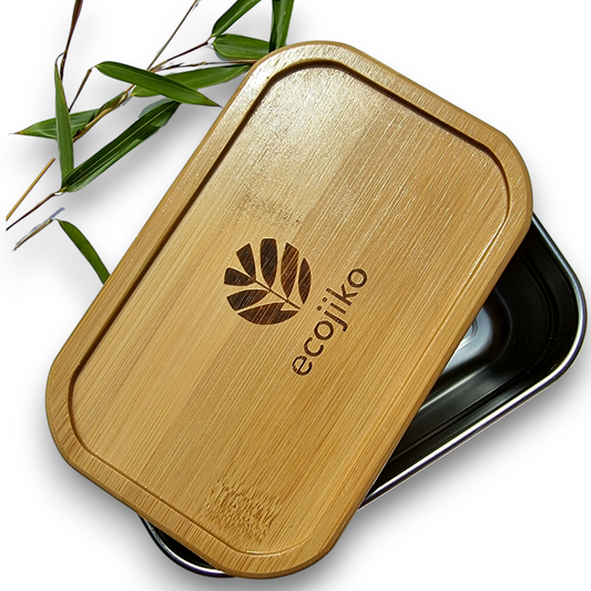 Natural Bamboo & Stainless Steel Lunch Box-0