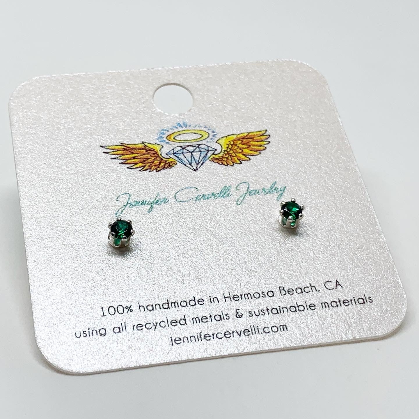 Emerald Birthstone Earrings - May Birthstone-1