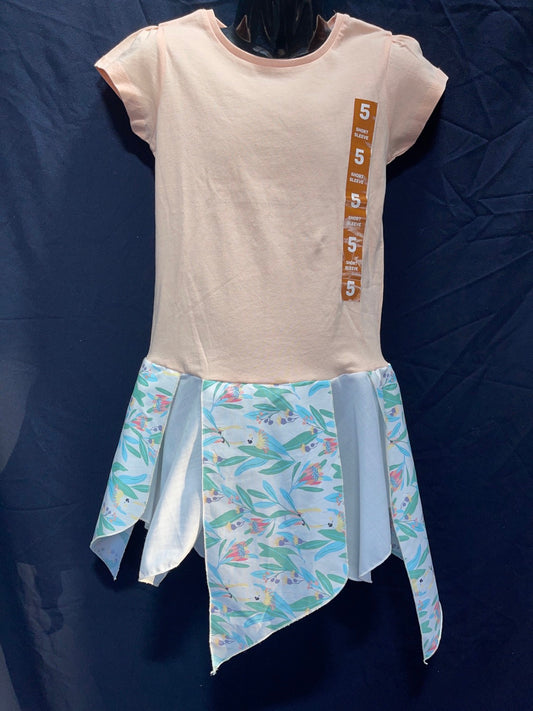 Size 5. Little Girls Fairy Dress. Organic Cotton Shirt.-0