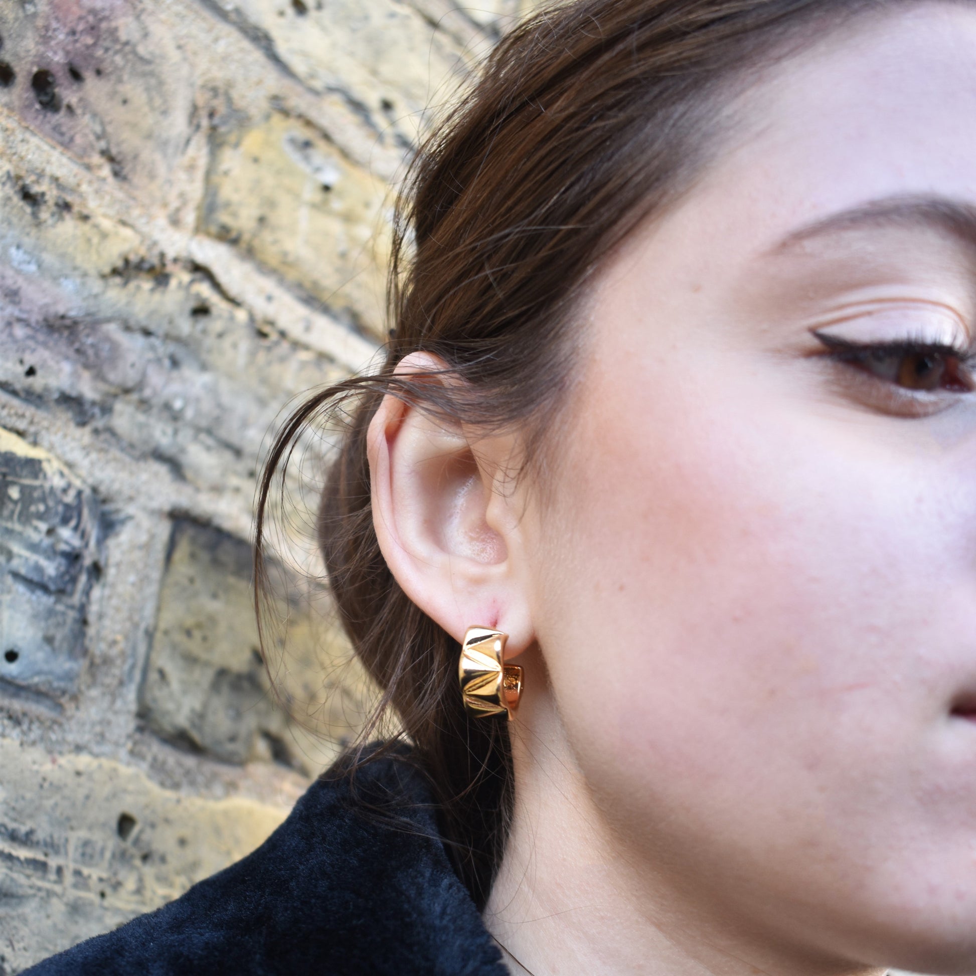 Gold Plated Huggie Earrings | by Ifemi Jewels-2