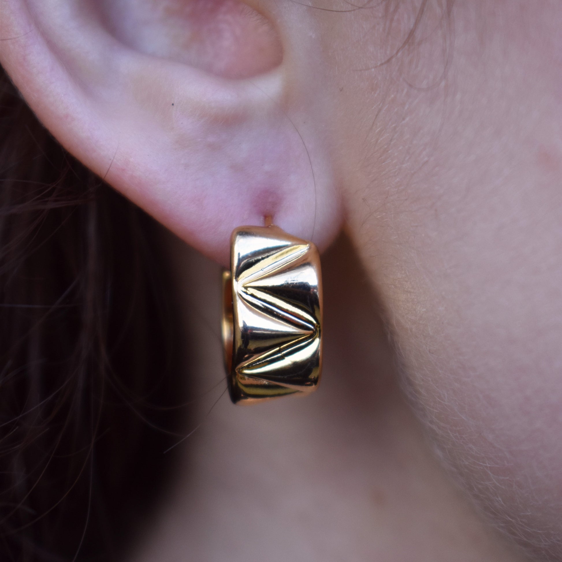 Gold Plated Huggie Earrings | by Ifemi Jewels-1